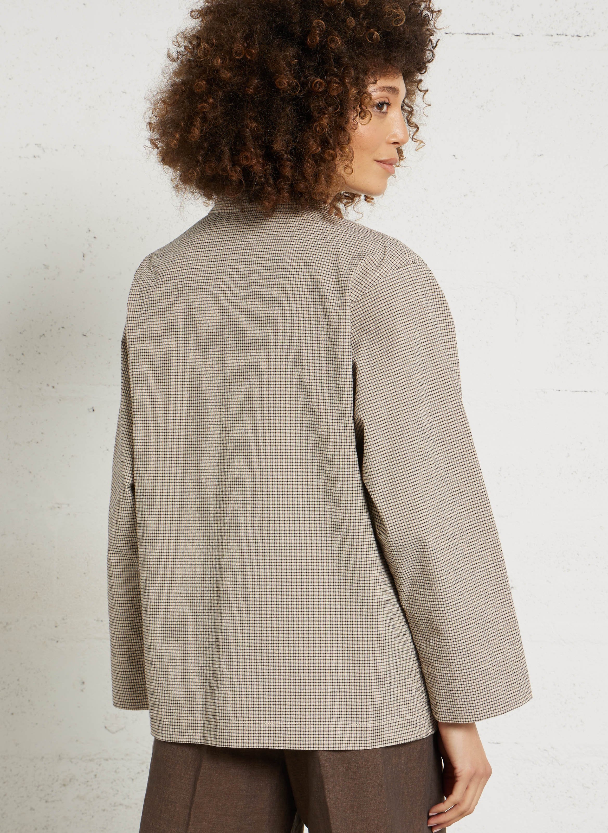 Veste de blazer en coton mélangé POMANDERE Beige