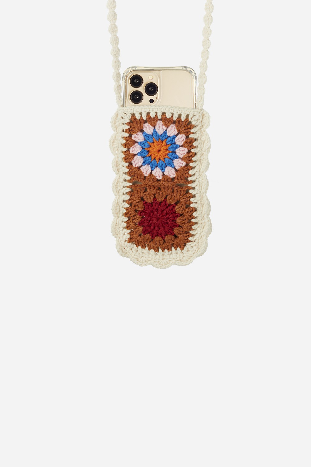 Universal crochet phone pouch LA COQUE FRANCAISE Beige