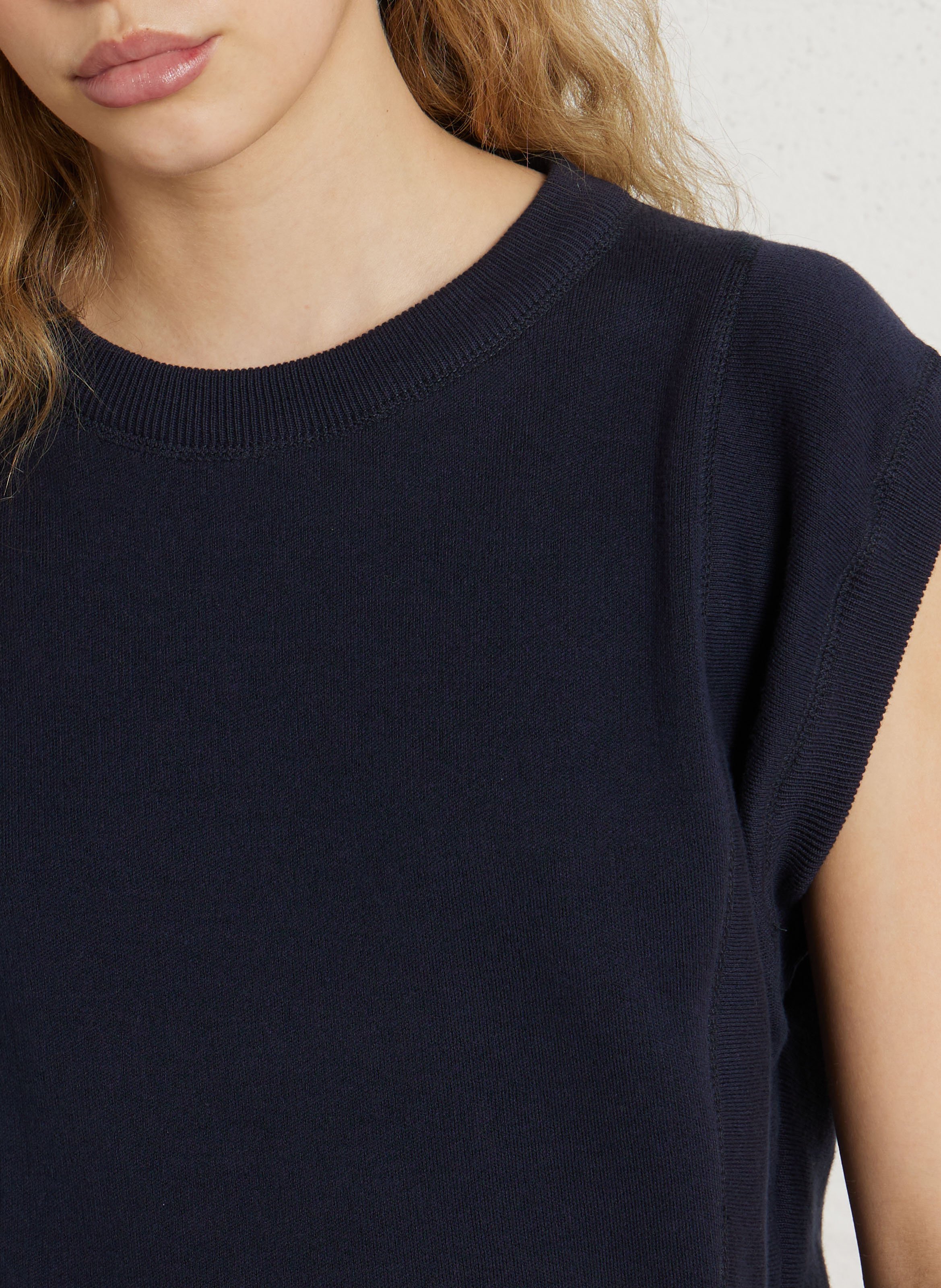 Oversize Rundhalsausschnitt Pullover aus Bio-Baumwolle MAISON ANJE Blau