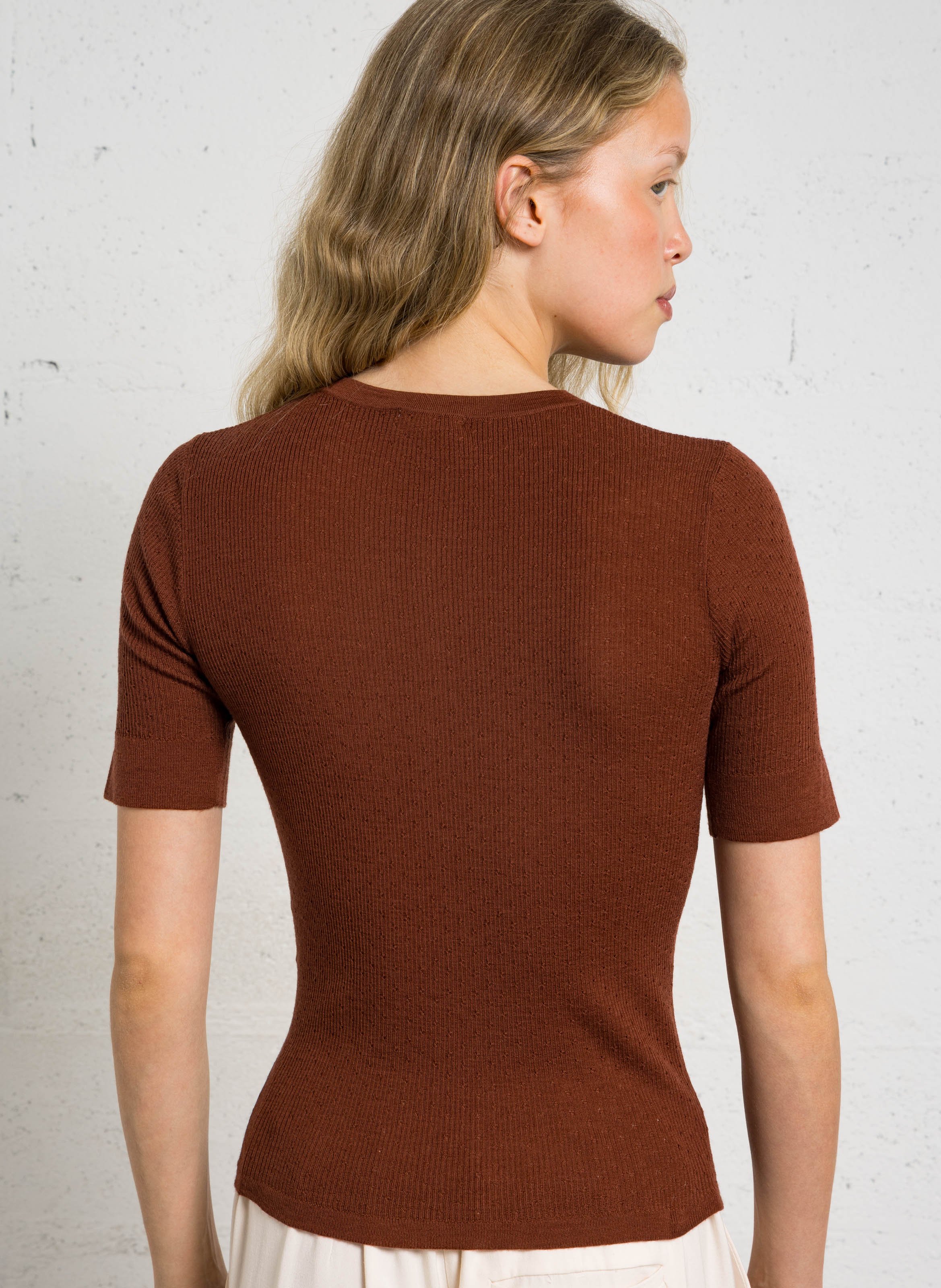 Pull moulant en laine PETITE MENDIGOTE Marron