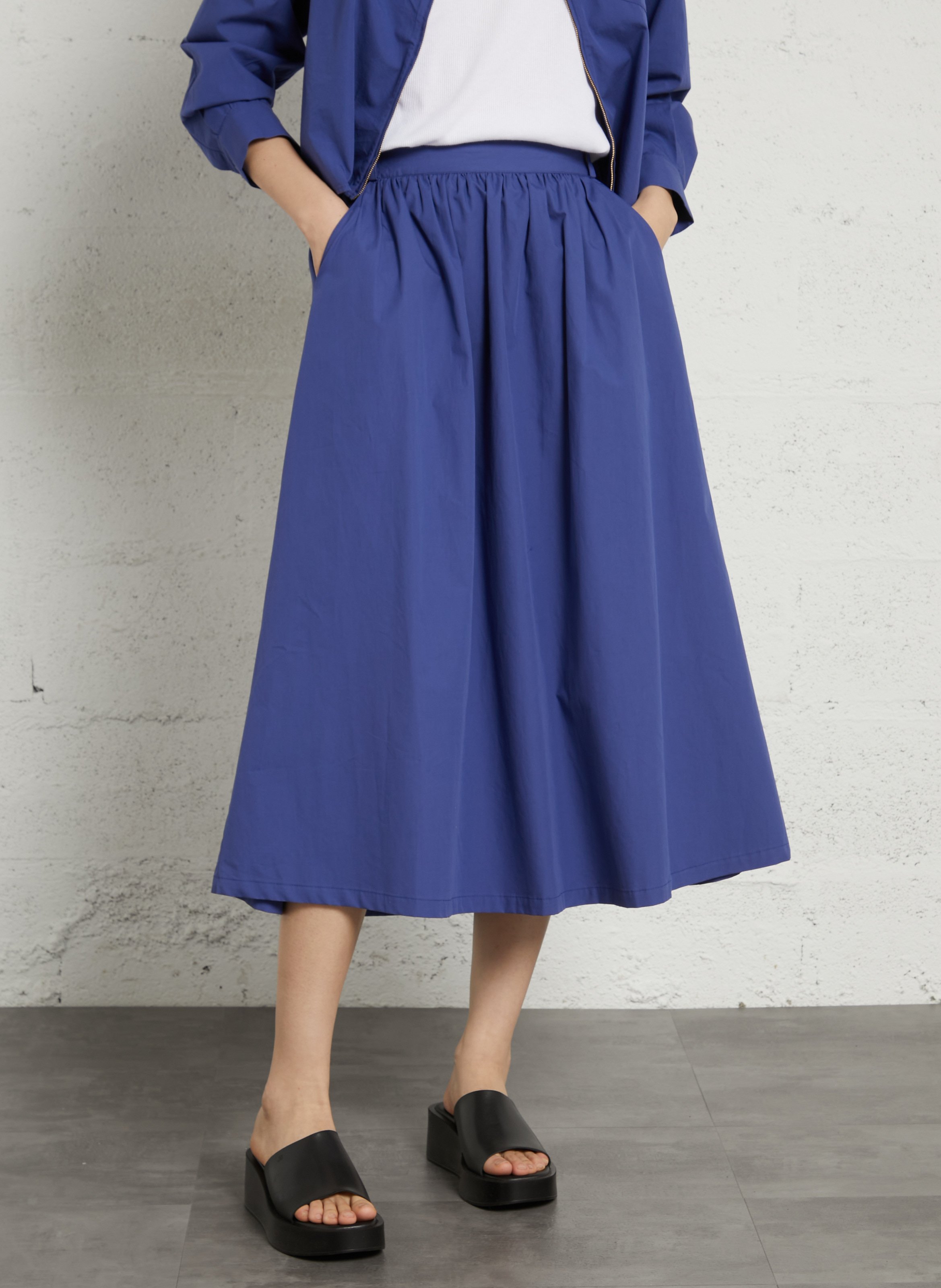 Flared cotton midi skirt BELLA JONES Blue
