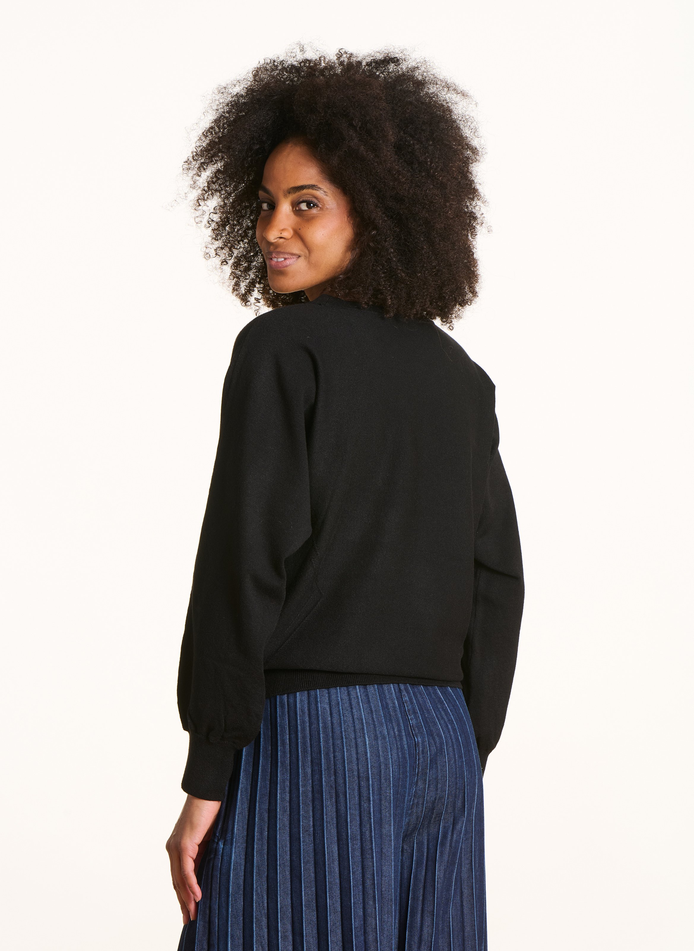 Gerader Strickpullover mit Rundhalsausschnitt LA FEE MARABOUTEE Schwarz