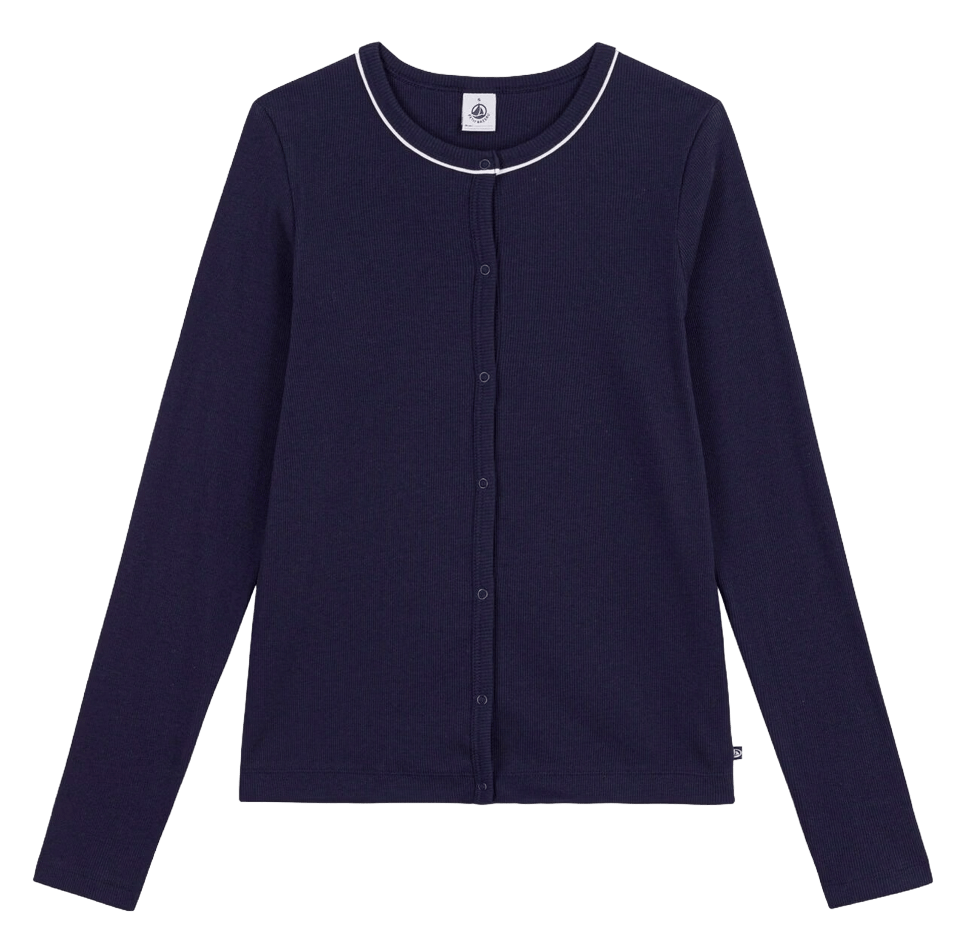 Baumwoll-Strickjacke mit Rundhalsausschnitt PETIT BATEAU Blau