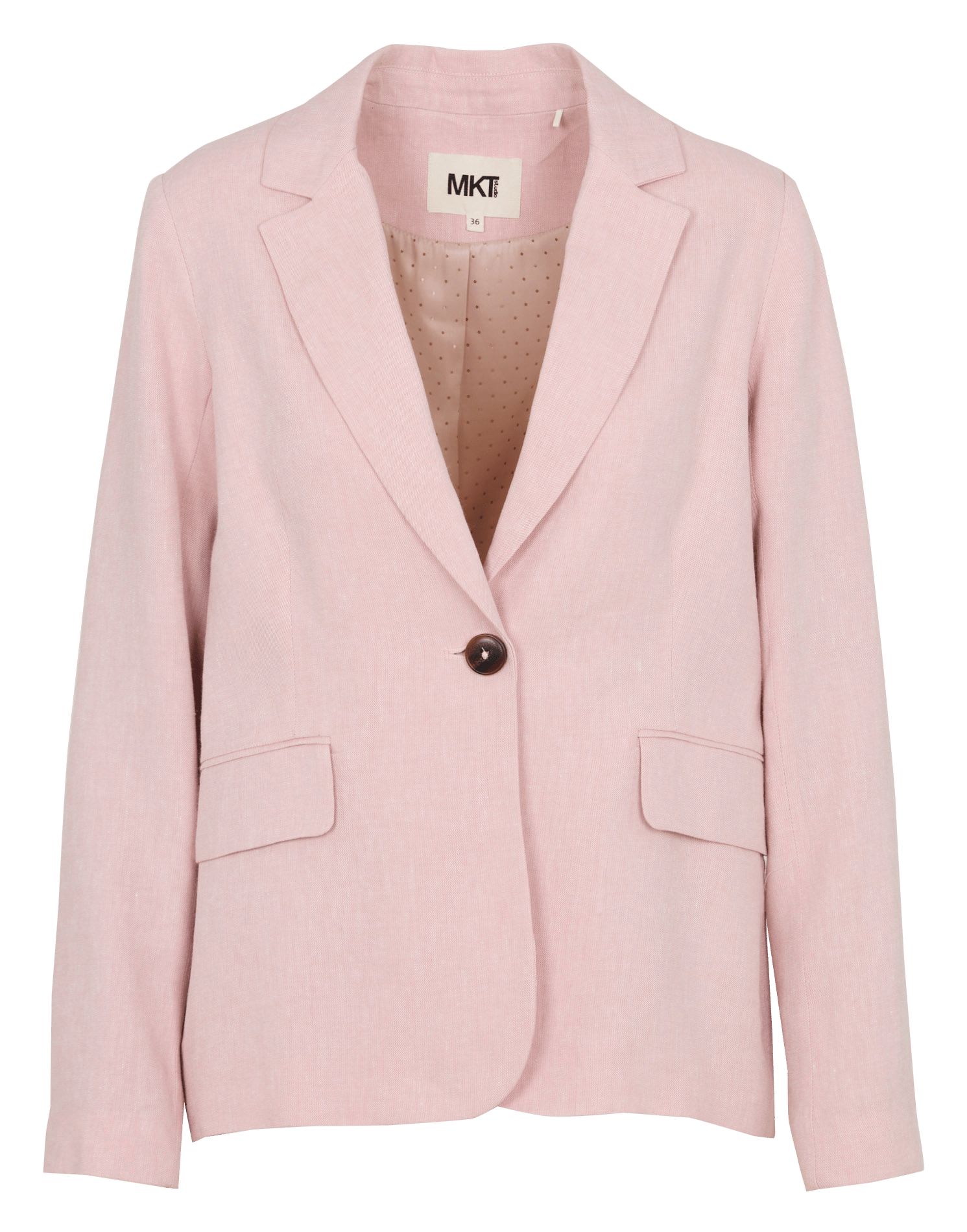 Straight-fit jasje van gemengd linnen met reverskraag MKT Roze
