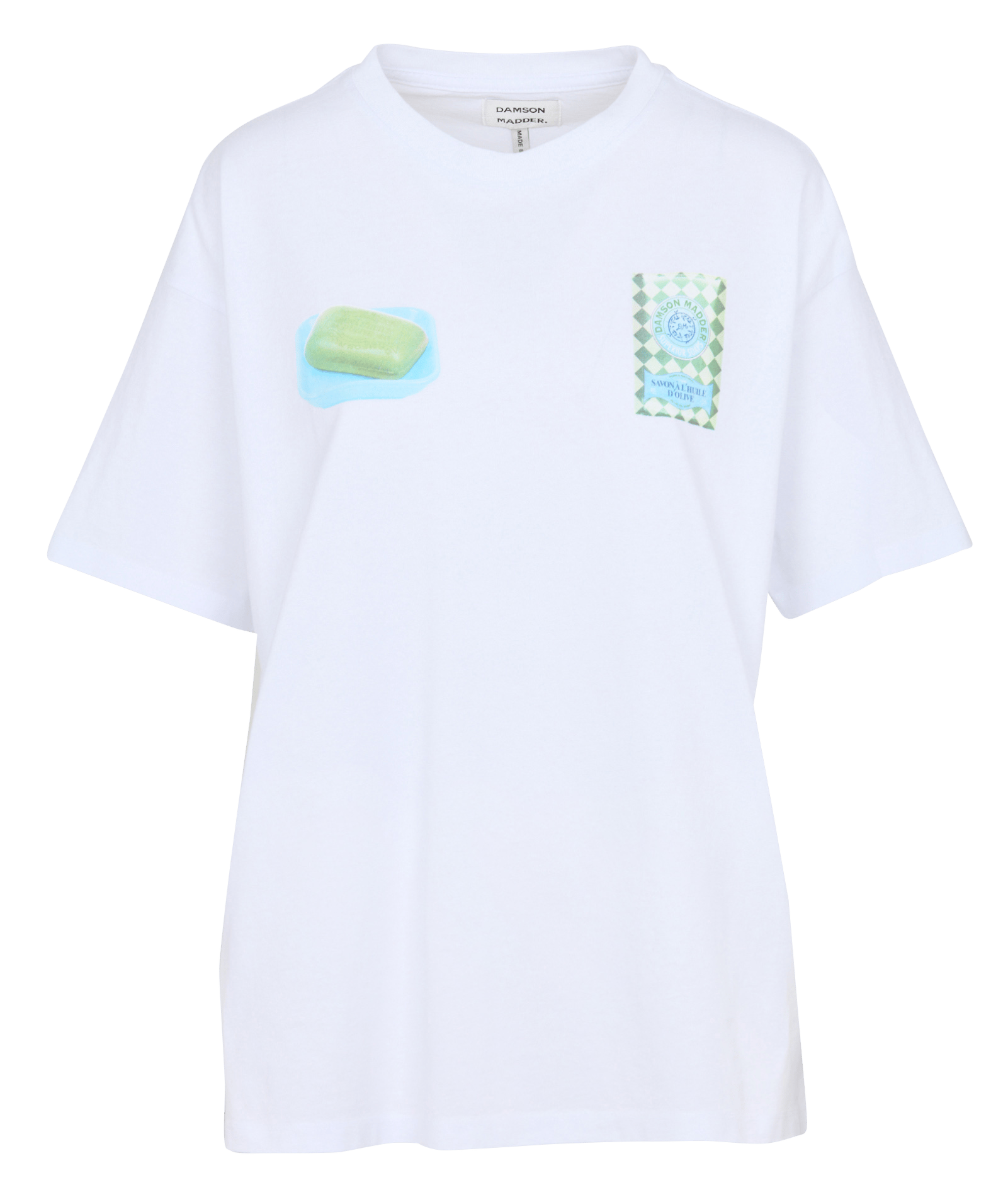 Tee-shirt droit col rond imprimé DAMSON MADDER Blanc