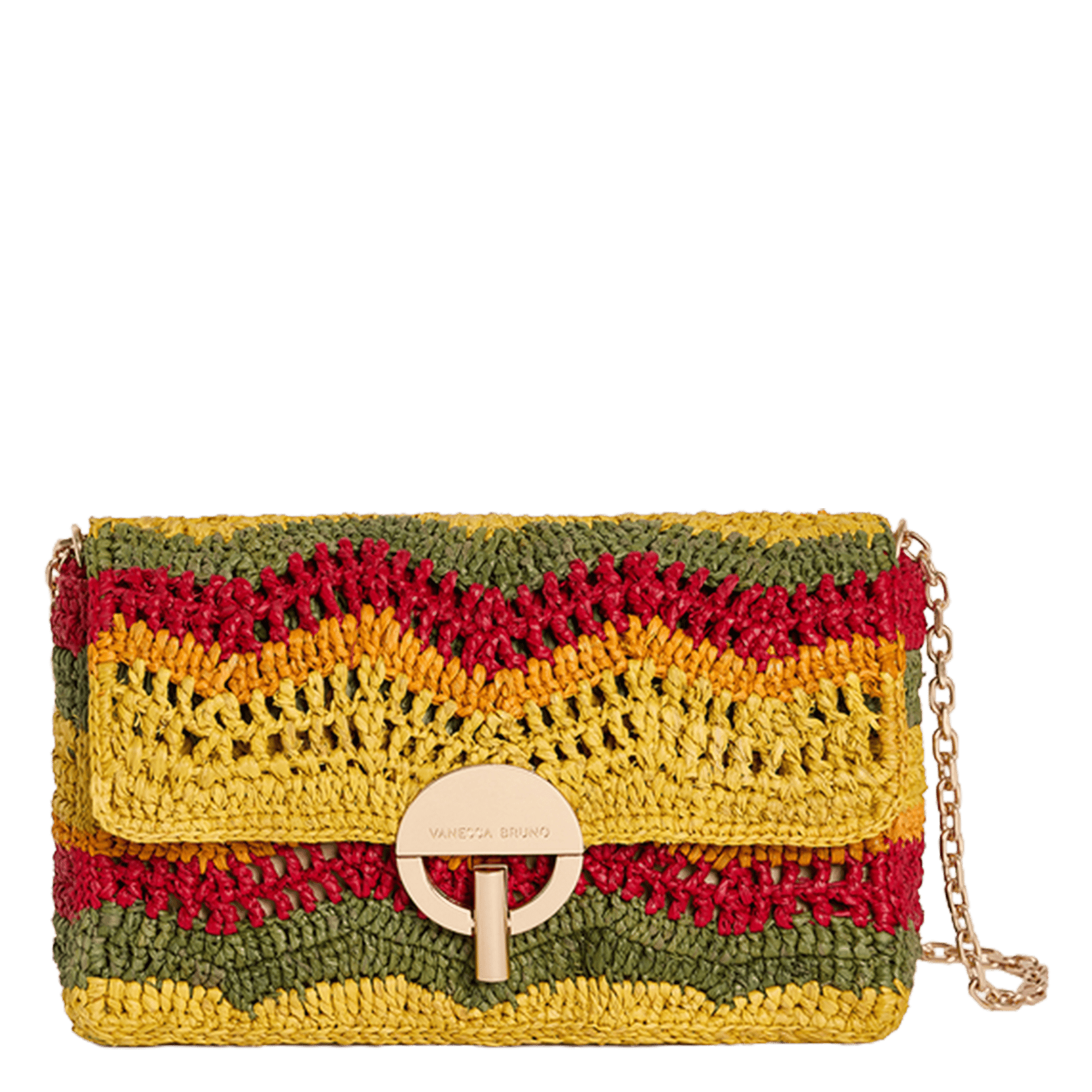 Sac bandoulière en raphia tressé VANESSA BRUNO Multicolore