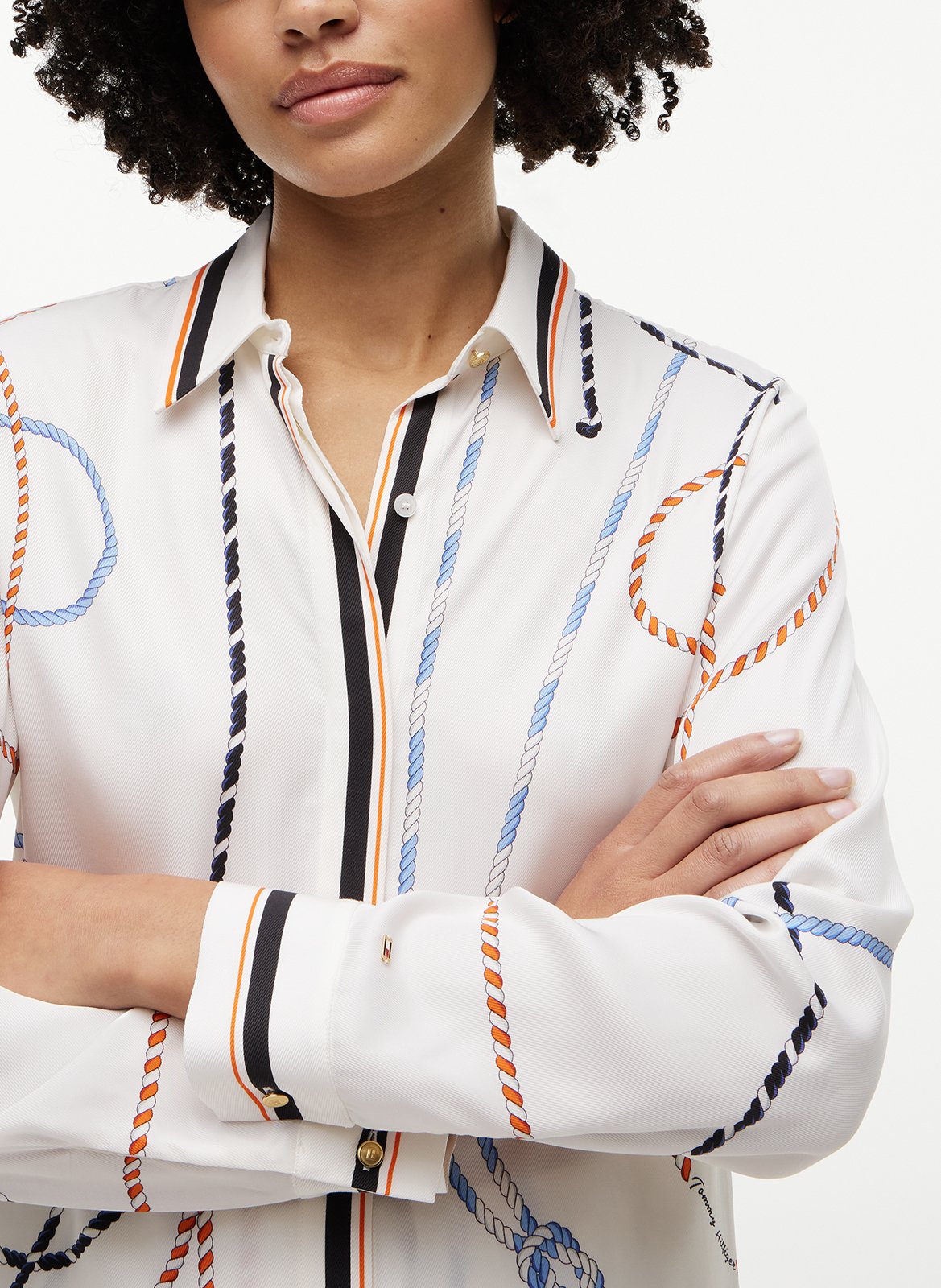 Printed straight shirt TOMMY HILFIGER White