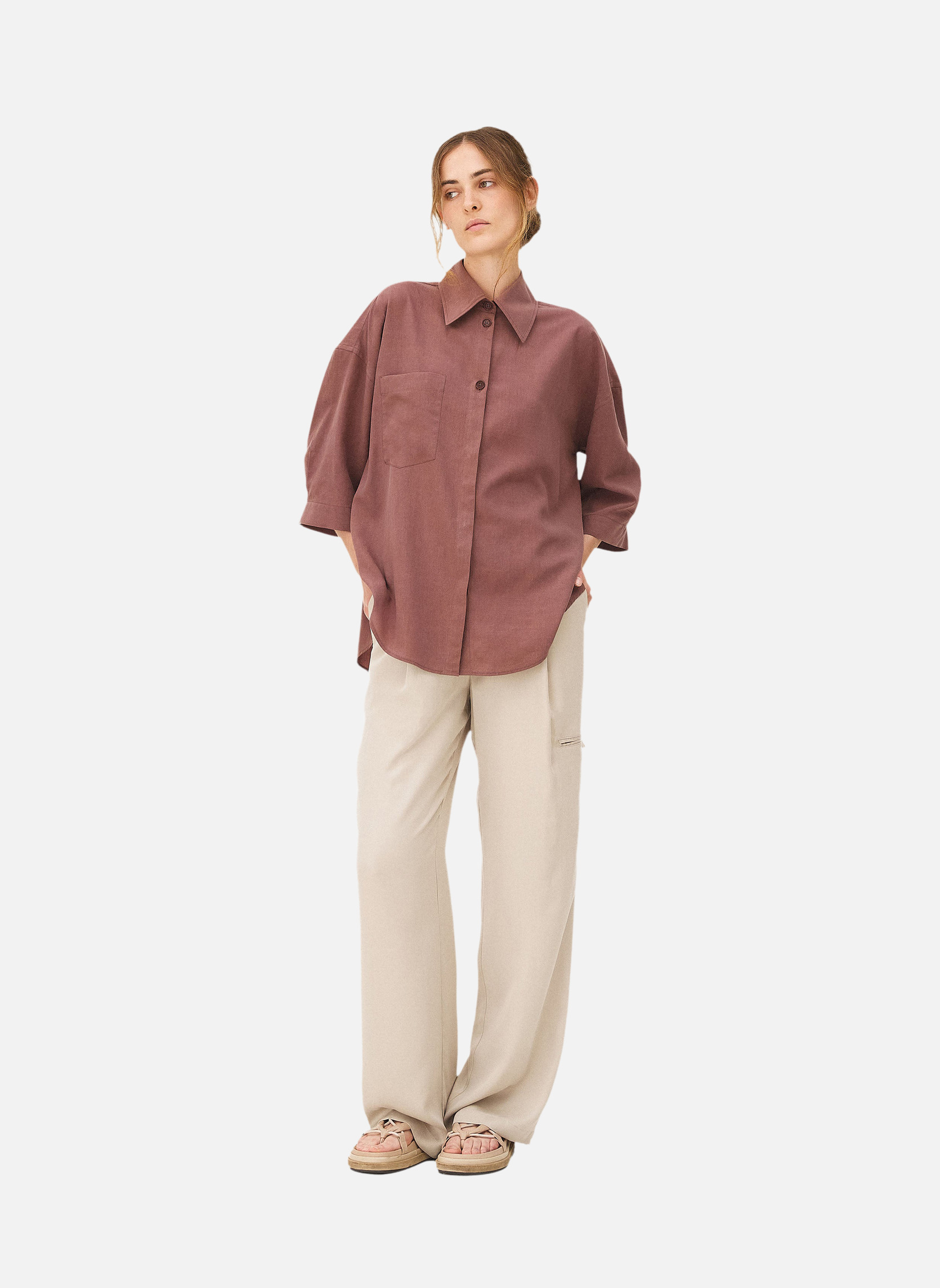 Wide leg pants Noyoco Beige