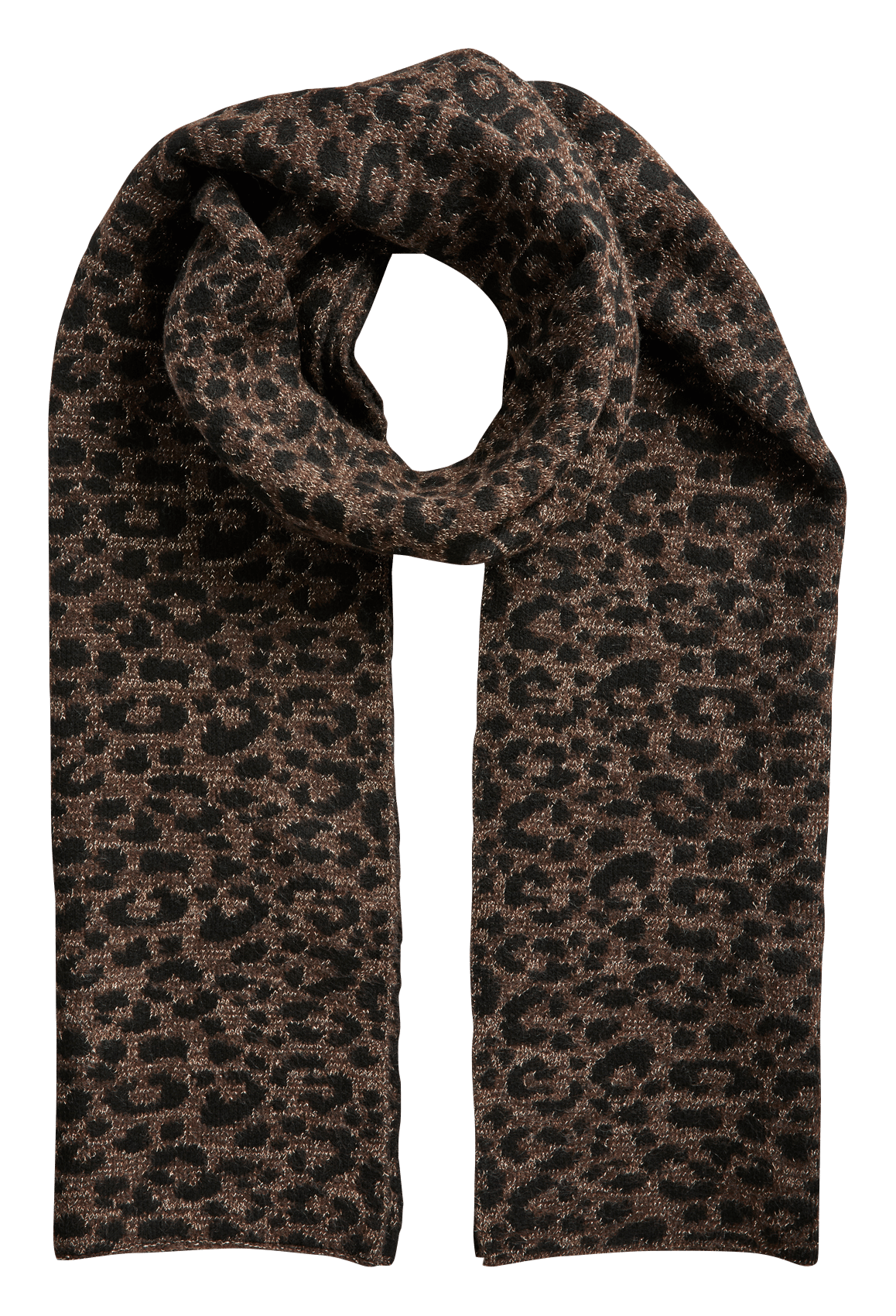 Leopard-print scarf PIECES Brown