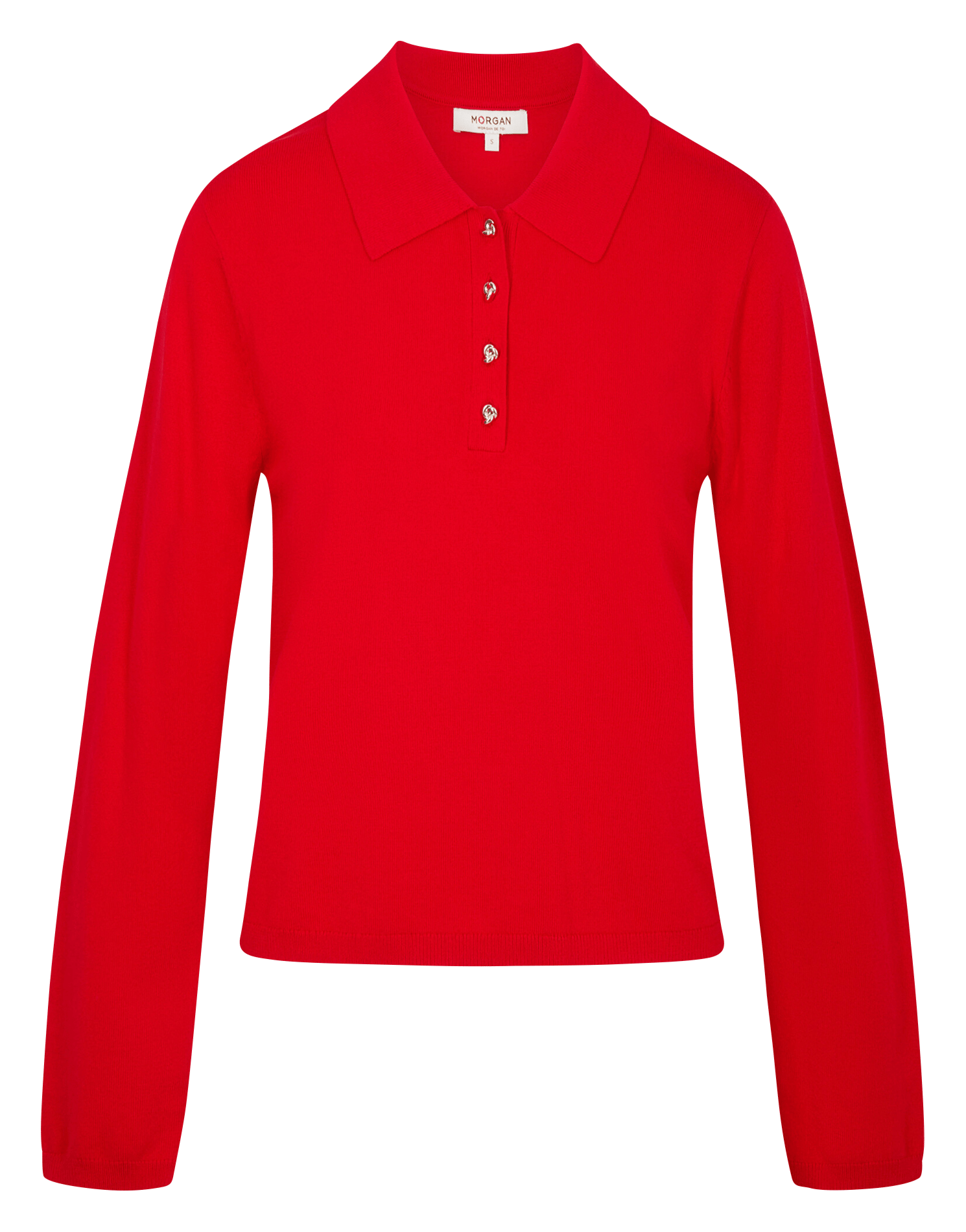 Gerader Pullover mit klassischem Kragen MORGAN Rot