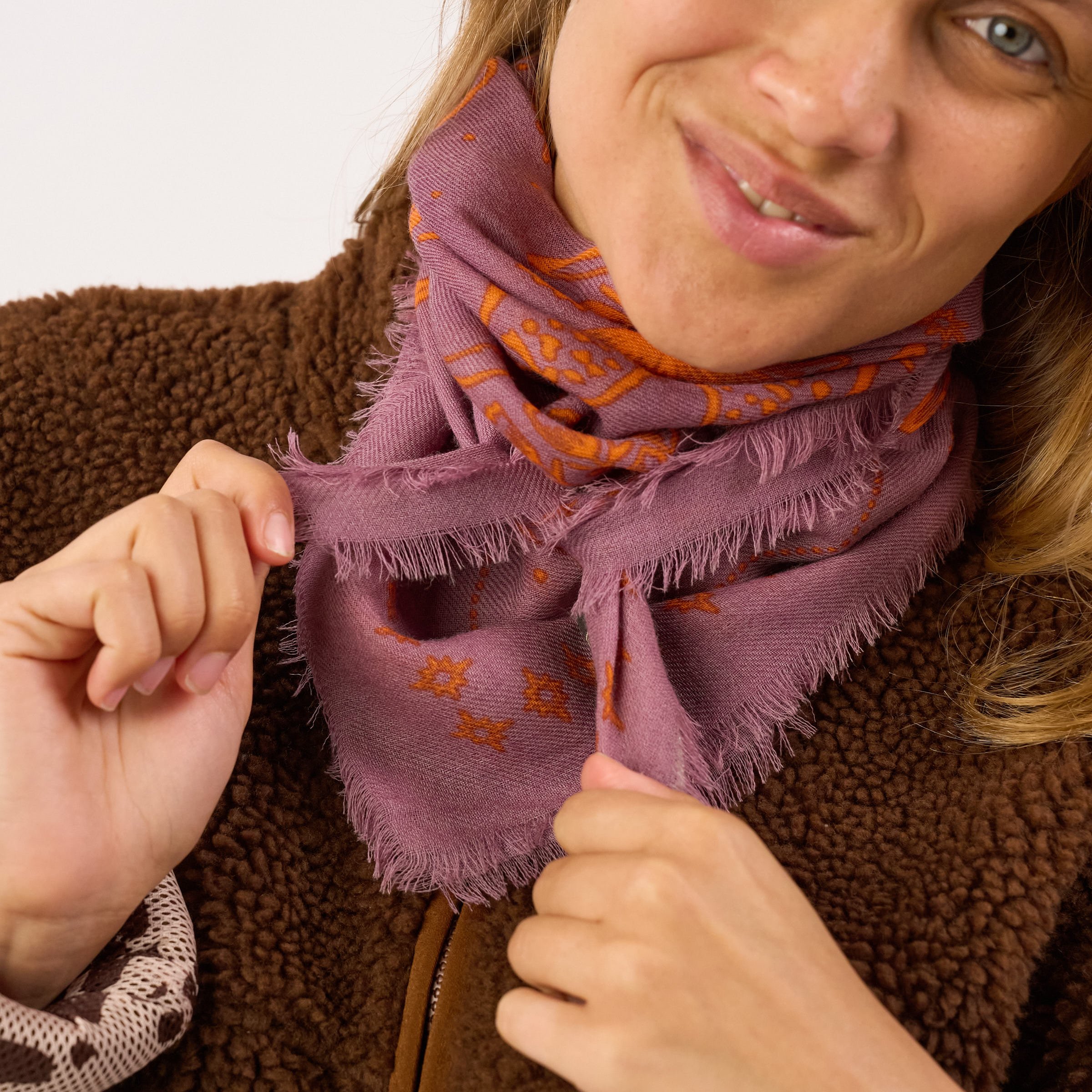 Small wool scarf alice | Purple BILLYBELT Women