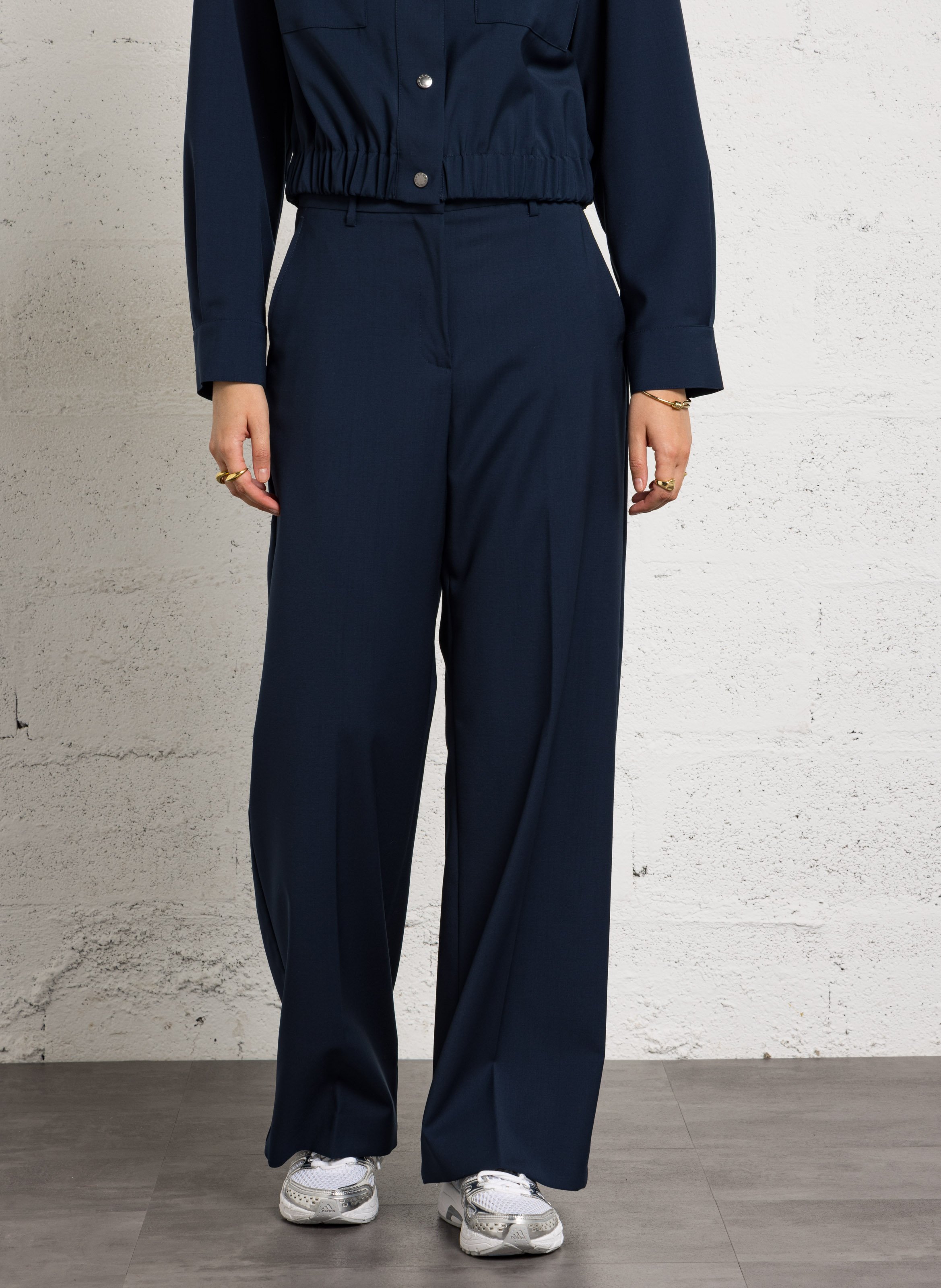 Wide-leg wool pants MAX MARA WEEK END Blue