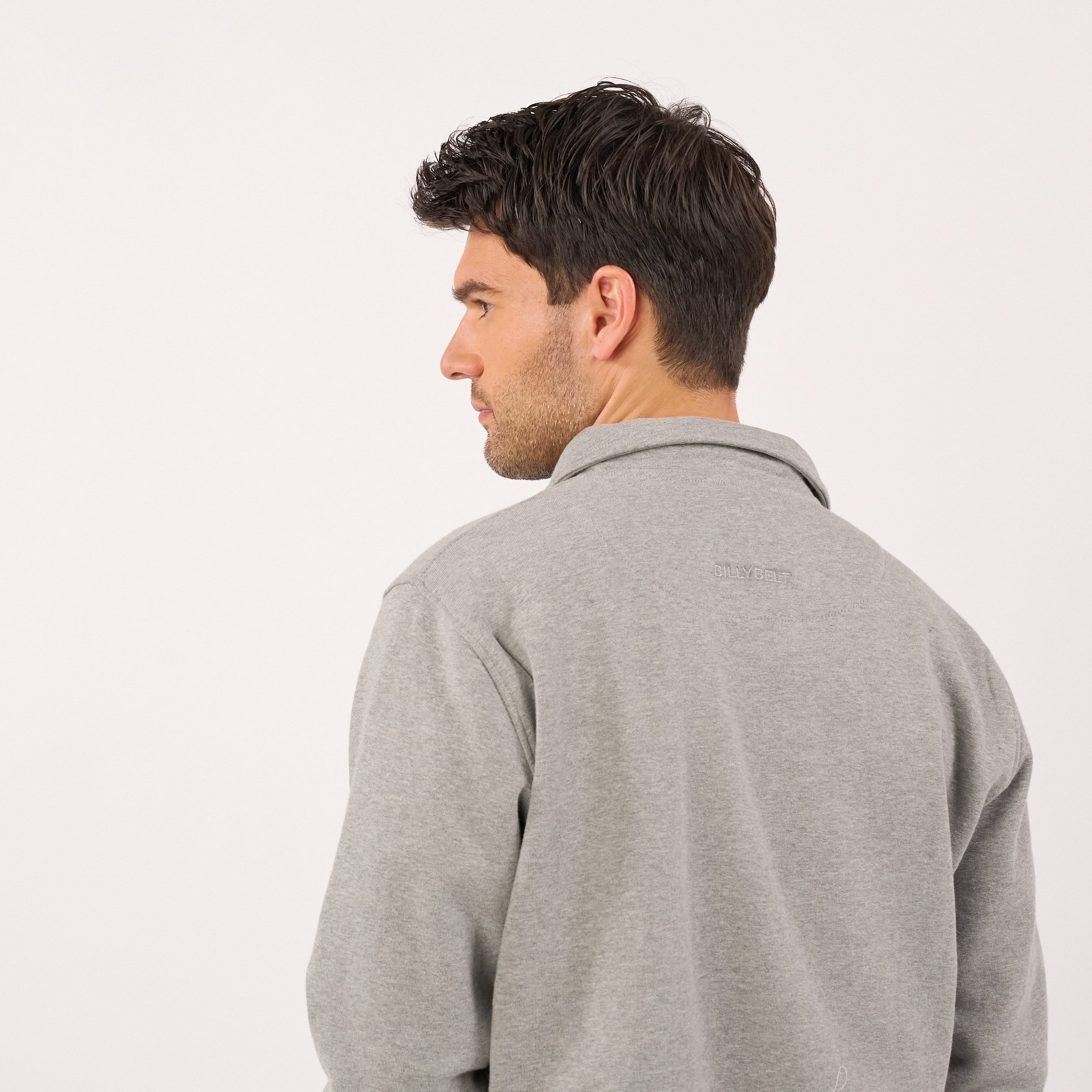 Zip-neck organic cotton sweatshirt | Grey BILLYBELT Men