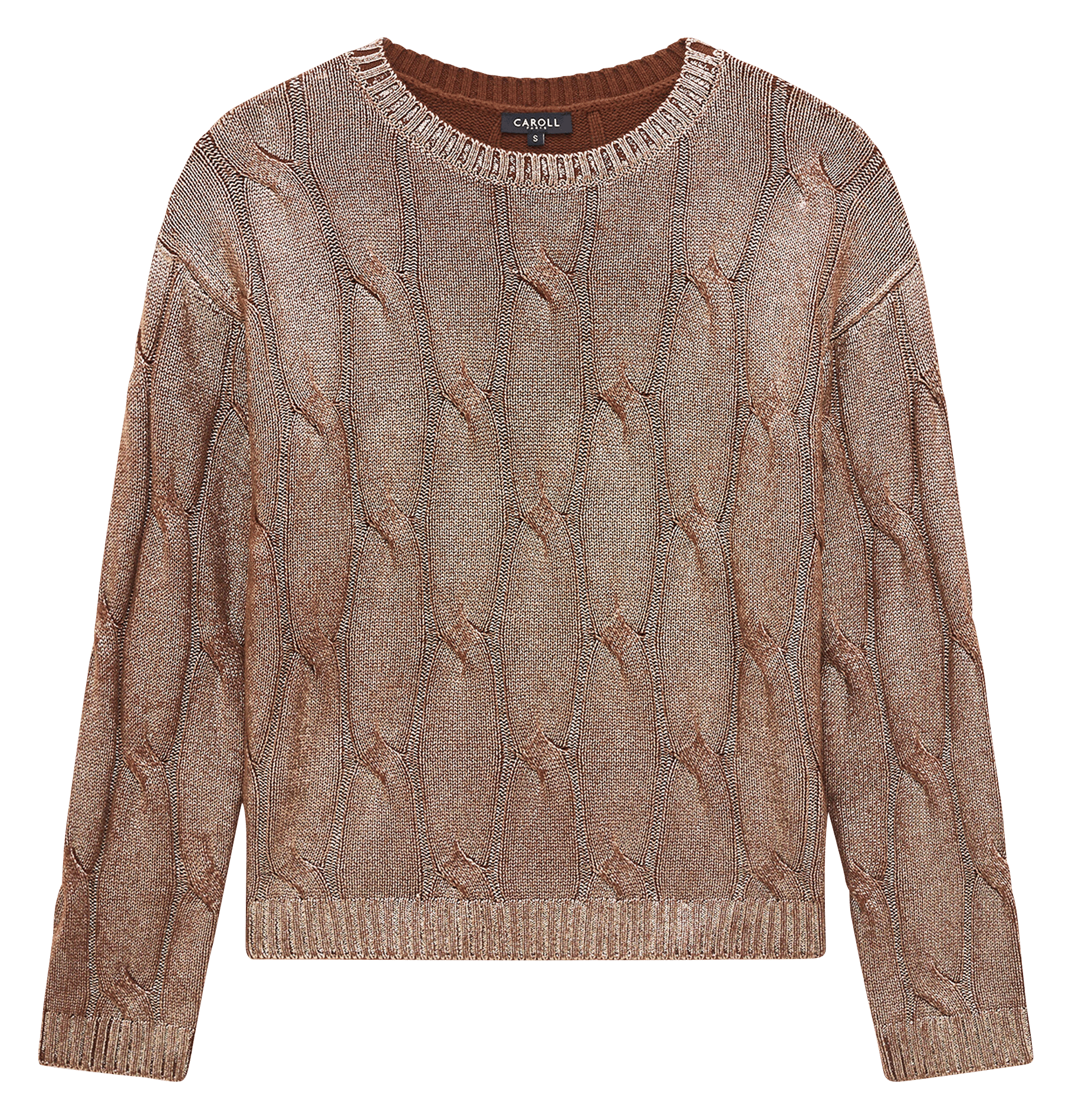 <p>Taille recht ronde hals metallic</p> CAROLL Bruin
