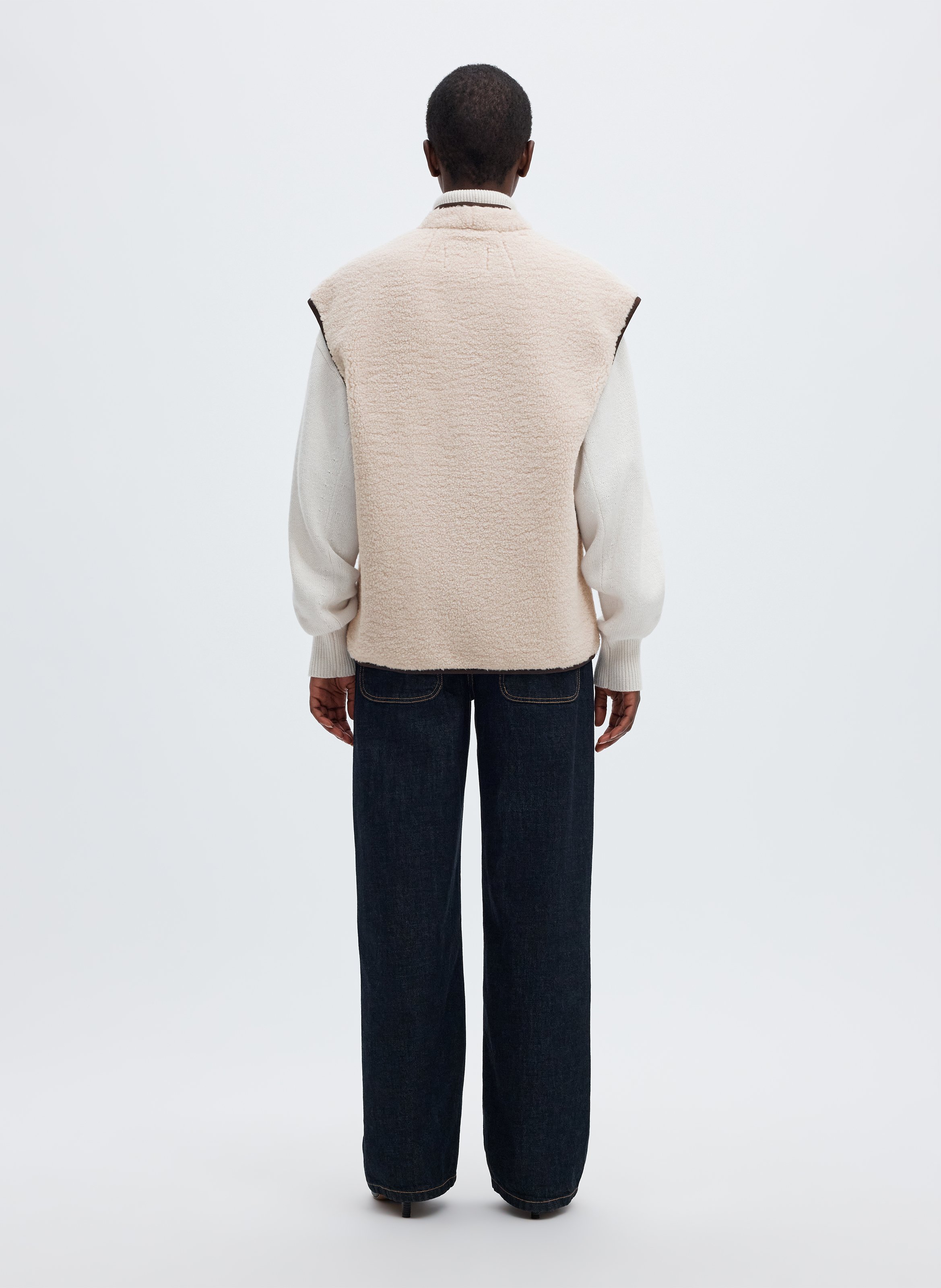Polaire droite zippée SELECTED Beige