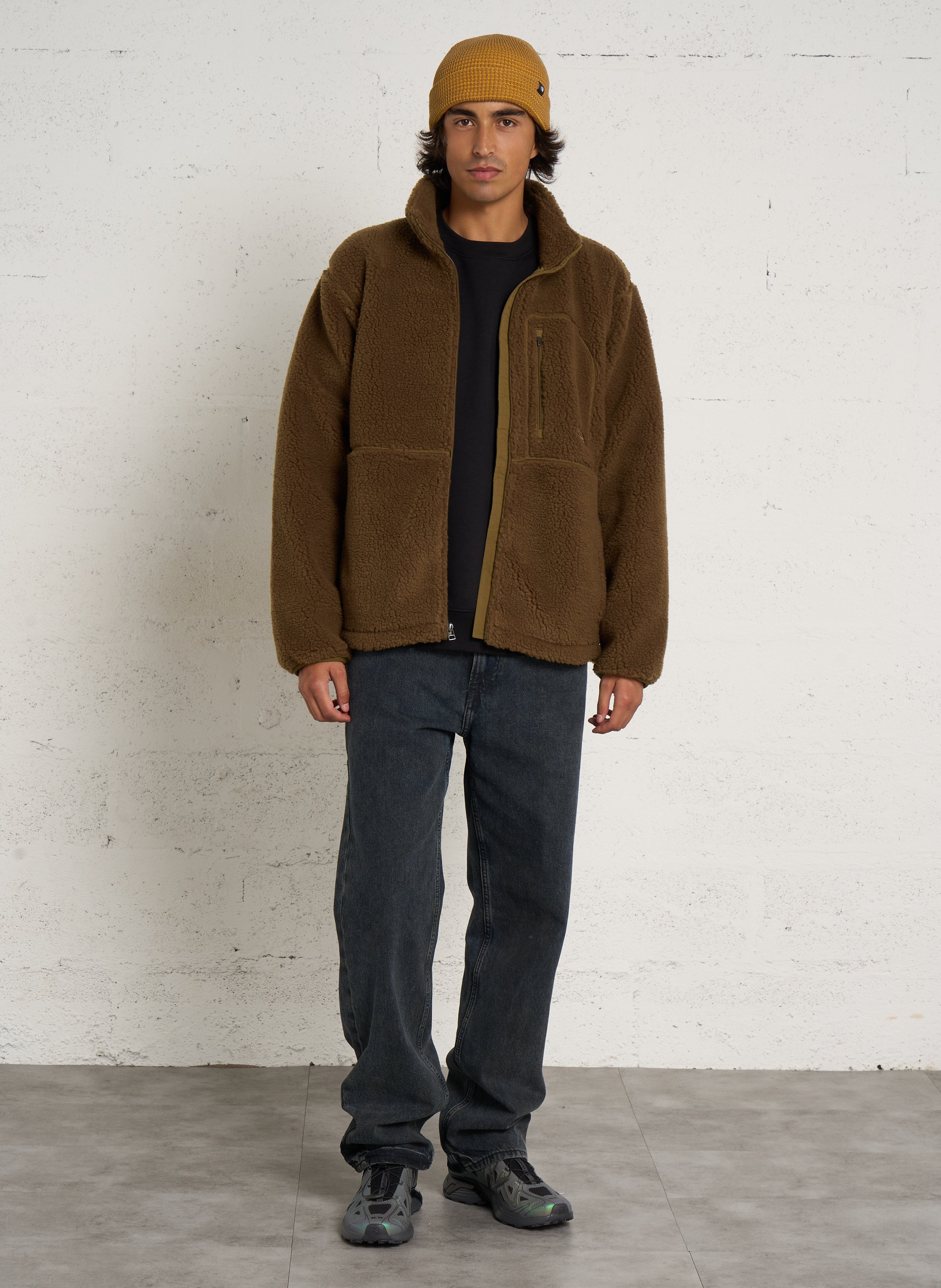 Veste zippée col montant en polaire THE NORTH FACE Kaki