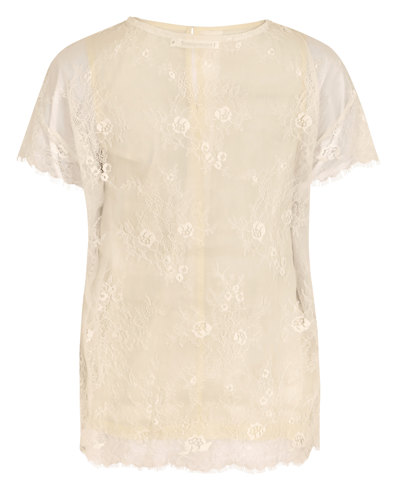 Top manches courtes en dentelle RABENS SALONER Blanc
