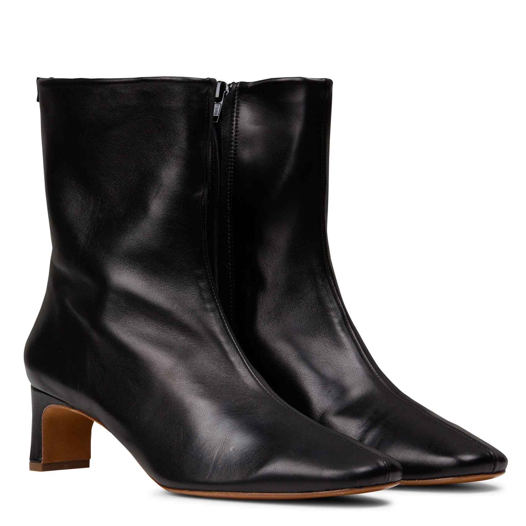 Unifarbene Stiefeletten aus Leder ANTHOLOGY PARIS Schwarz