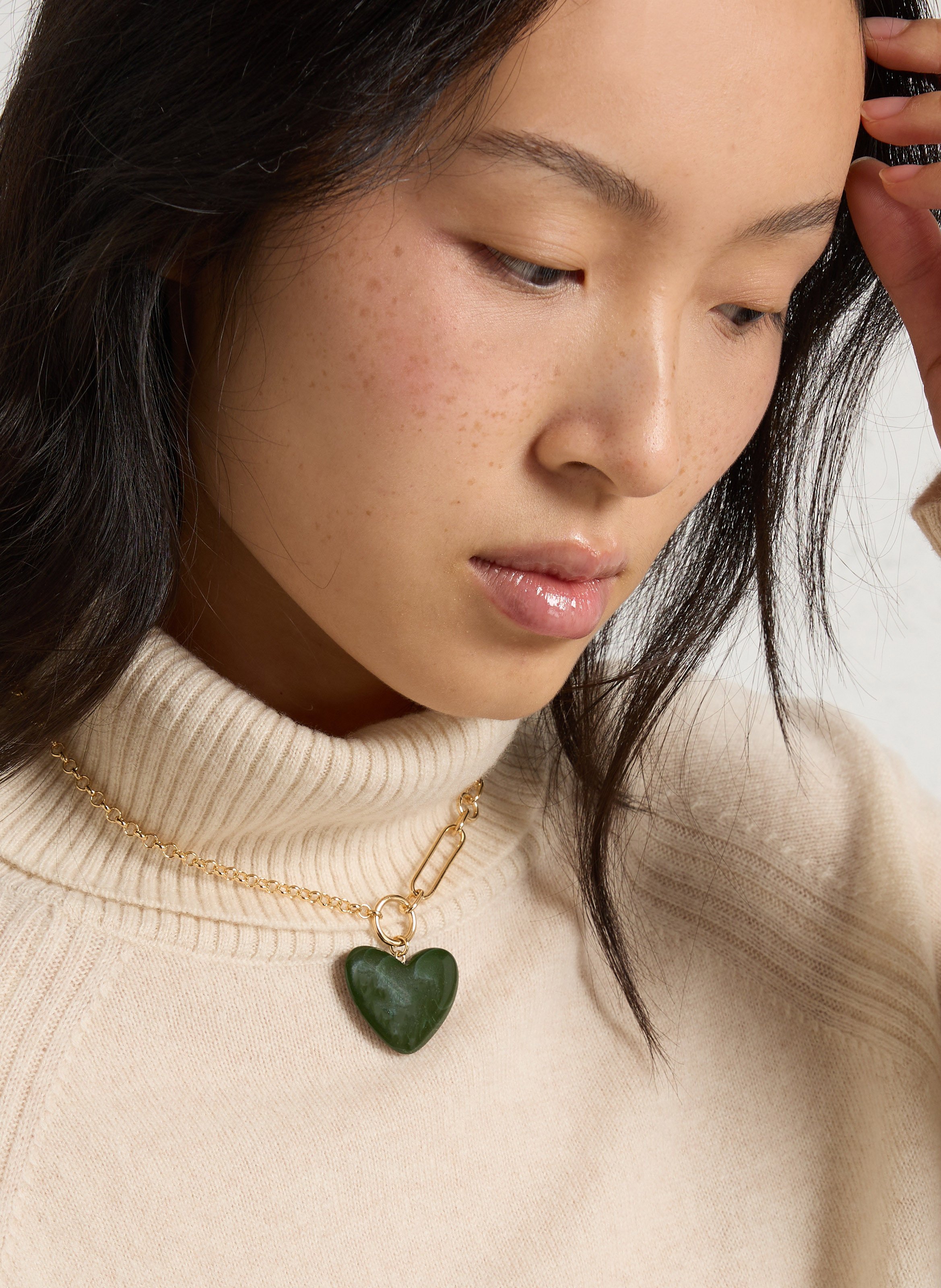 Gold-plated brass necklace FEEKA Green