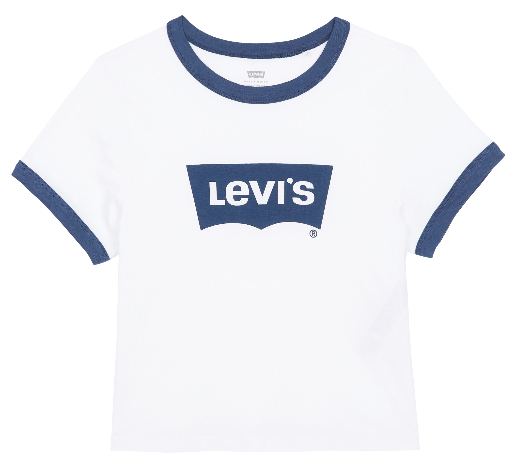 Short printed cotton T-shirt with round neck LEVI'S White