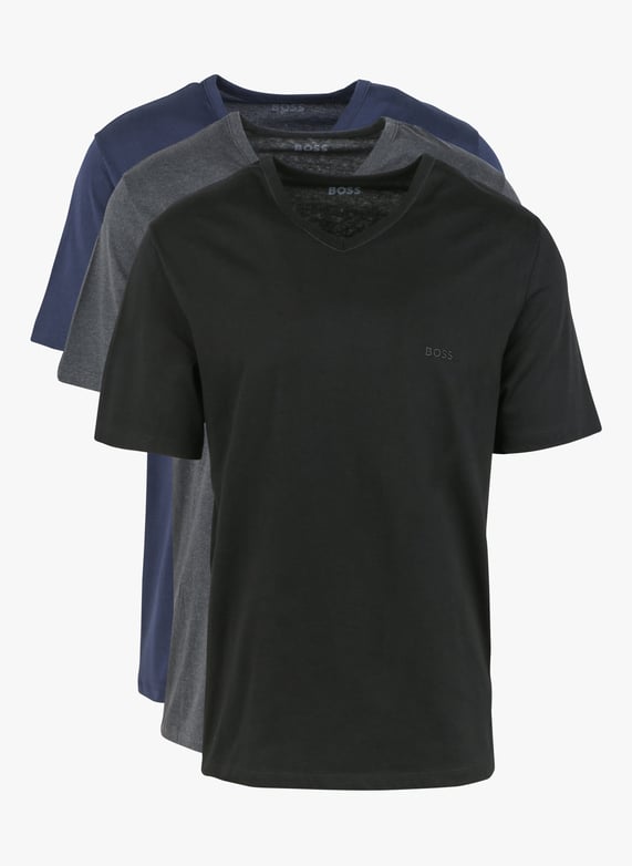 BOSS Tee V T-Shirt Homme - Col V Élégant, Coton Élasthanne Confortable Et Coupe Régulière