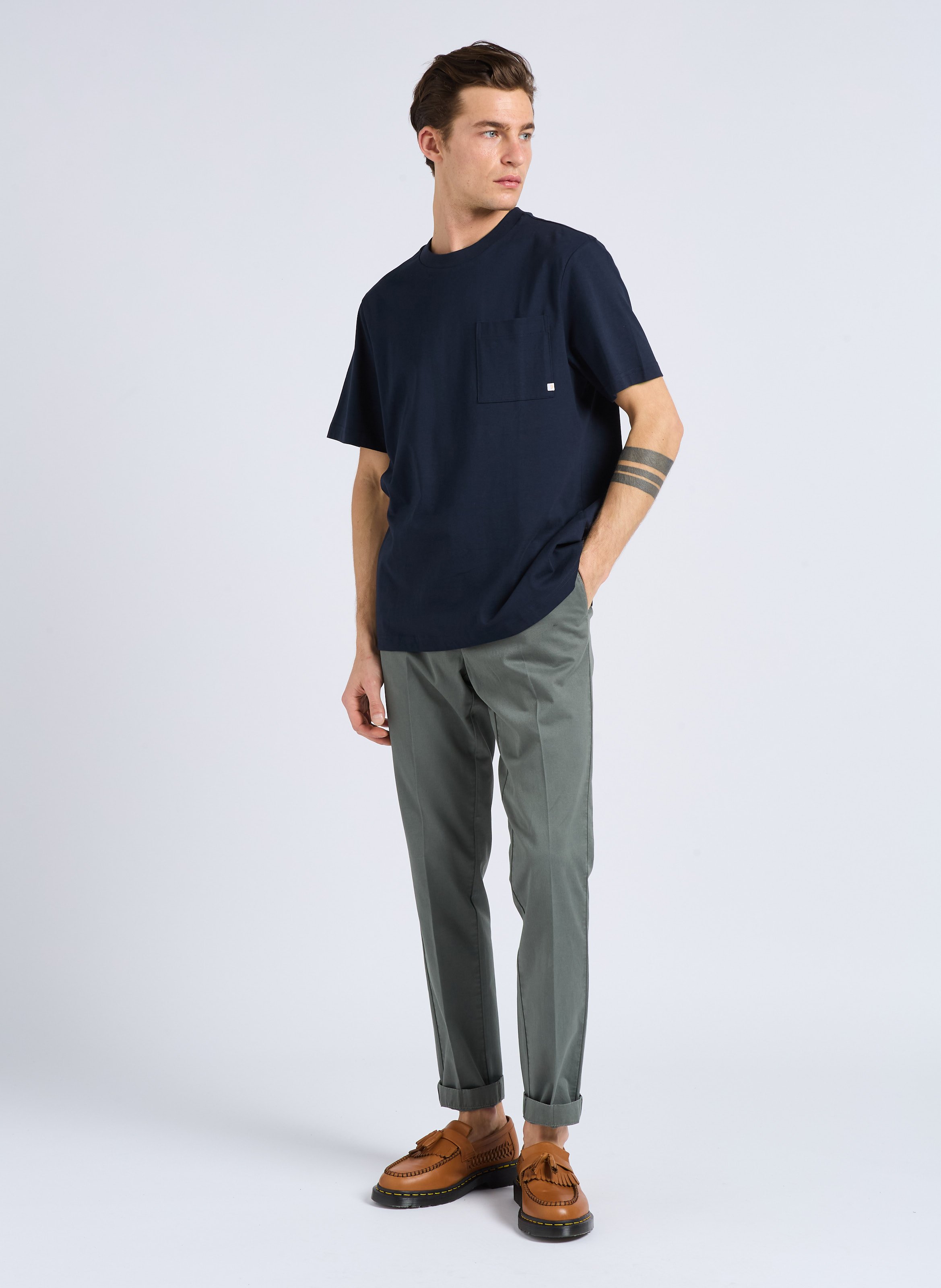 Organic cotton round-neck T-shirt FARAH Blue