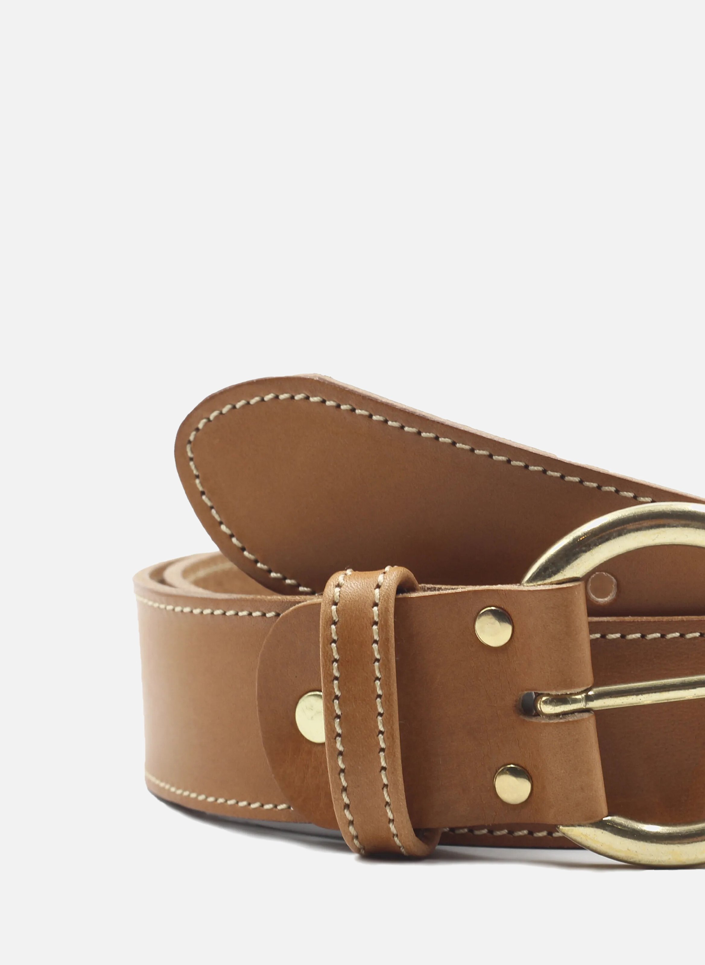 Ceinture bohème cuir lisse JULES & JENN Marron