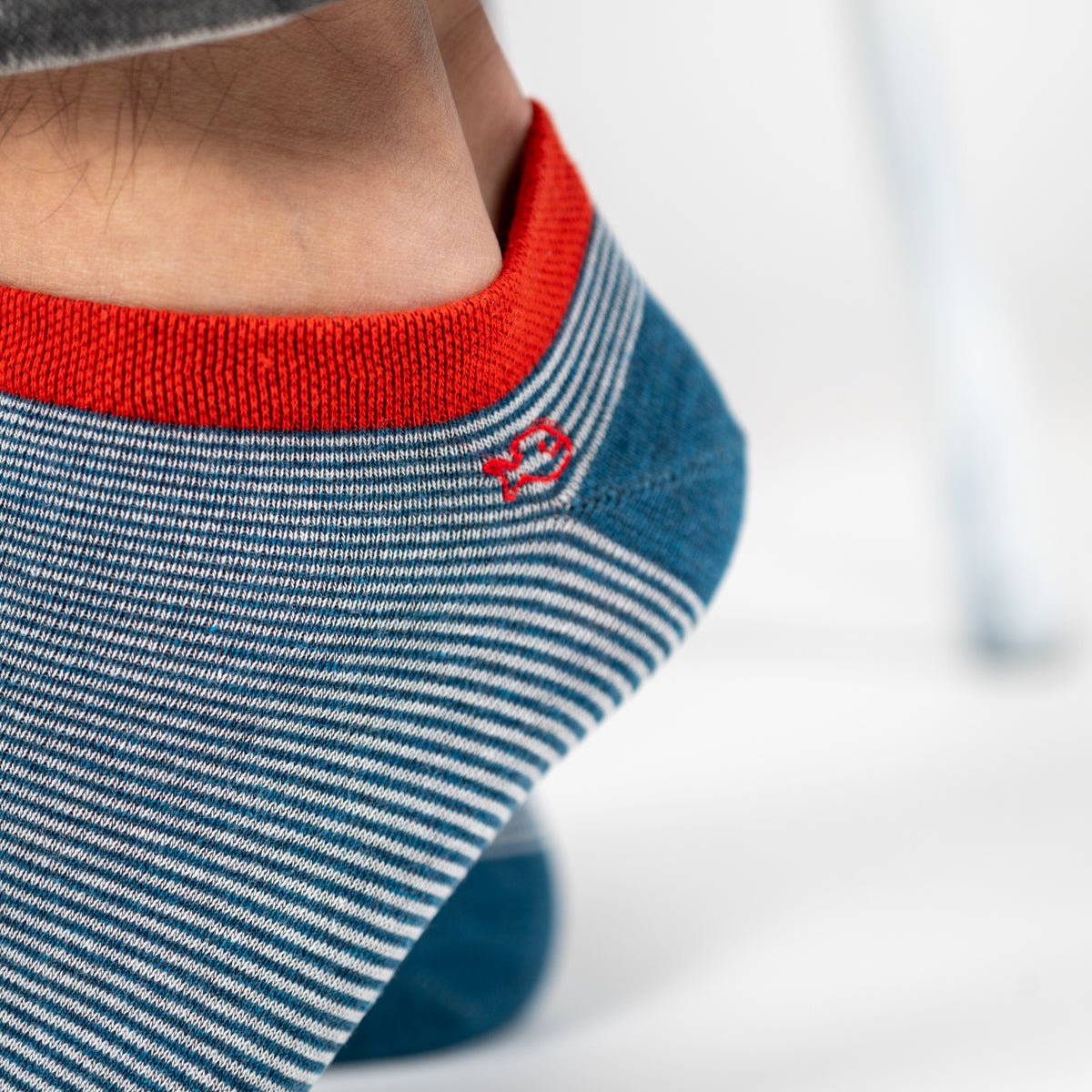 Striped combed cotton ankle socks BILLYBELT Blue