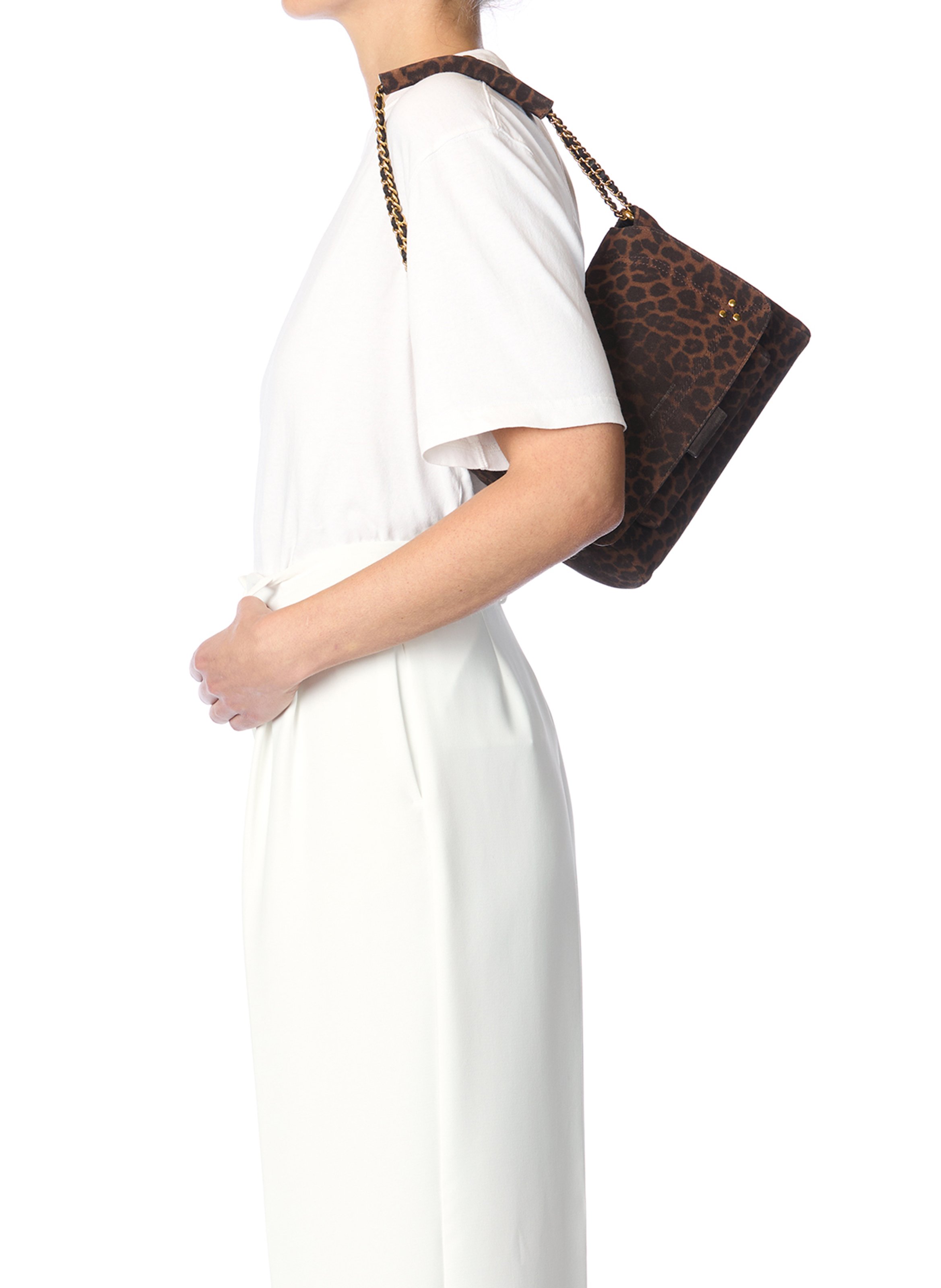 Sac bandoulière léopard en cuir JEROME DREYFUSS Multicolore