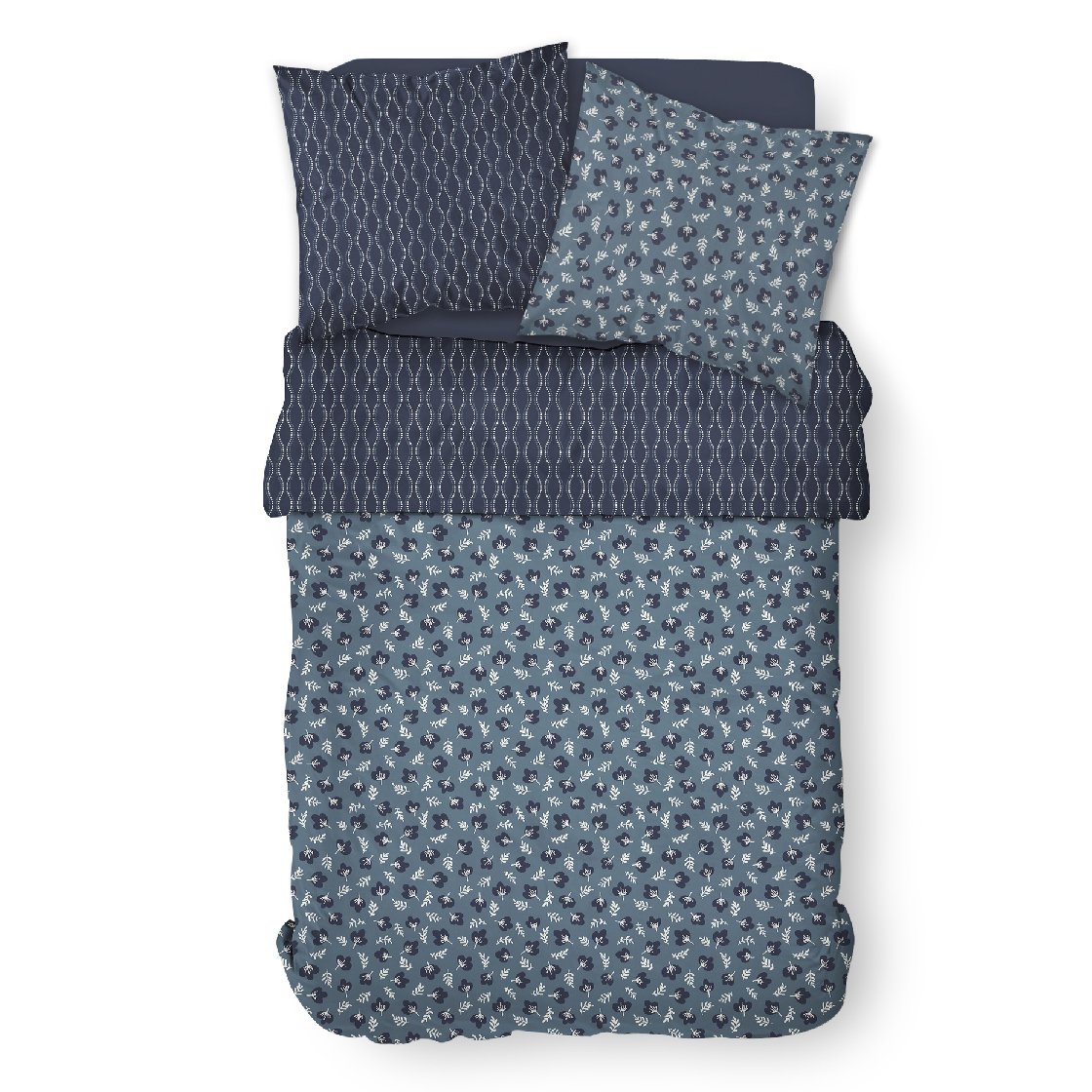 Printed cotton bedding set TODAY LINGE DE MAISON Blue