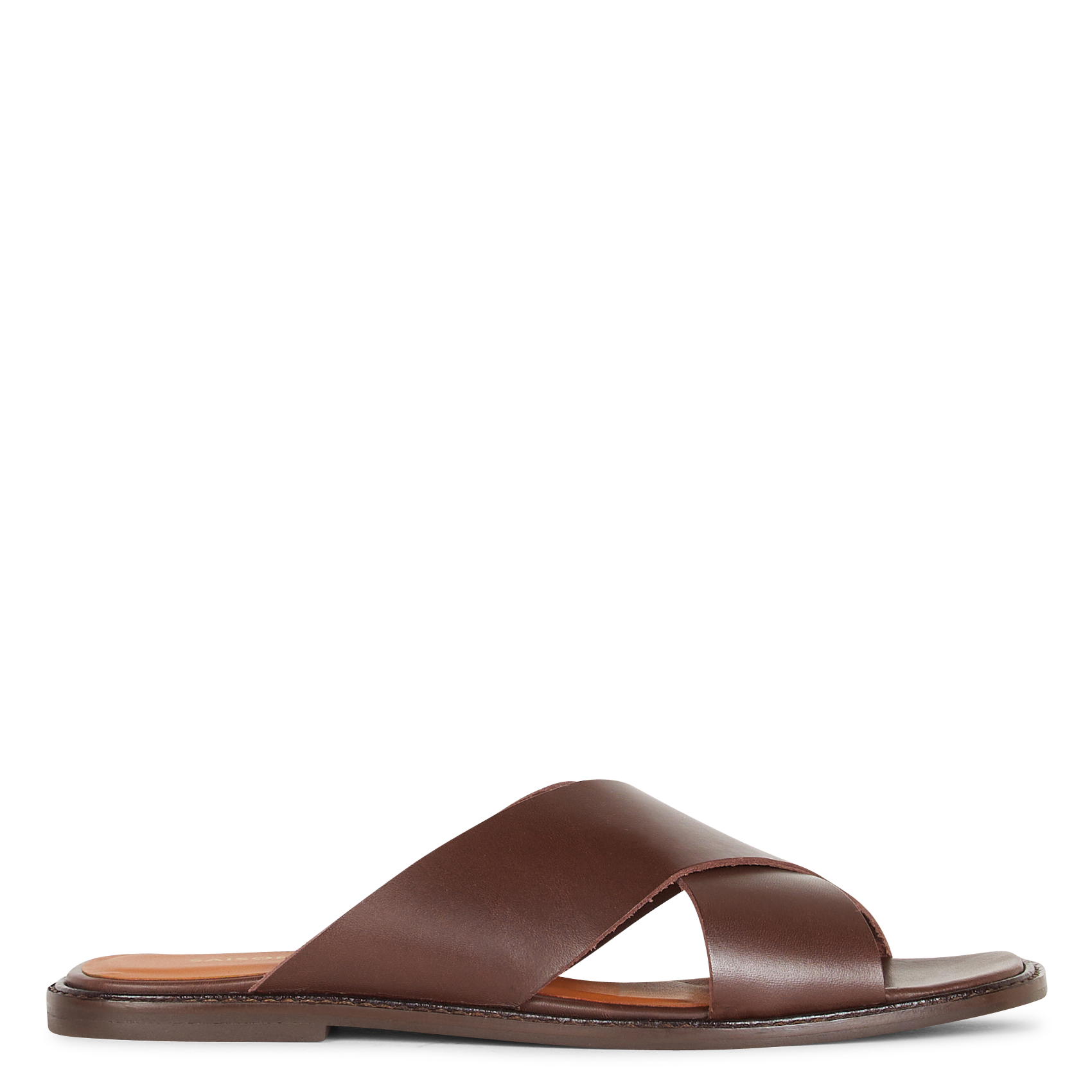 Sandales plates en cuir SAISON 1865 Marron