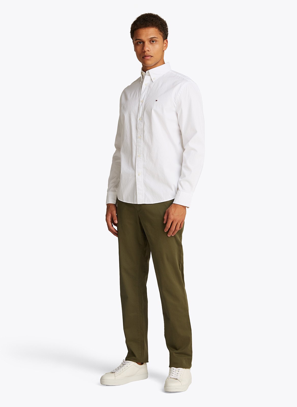 Straight buttoned cotton shirt TOMMY HILFIGER White