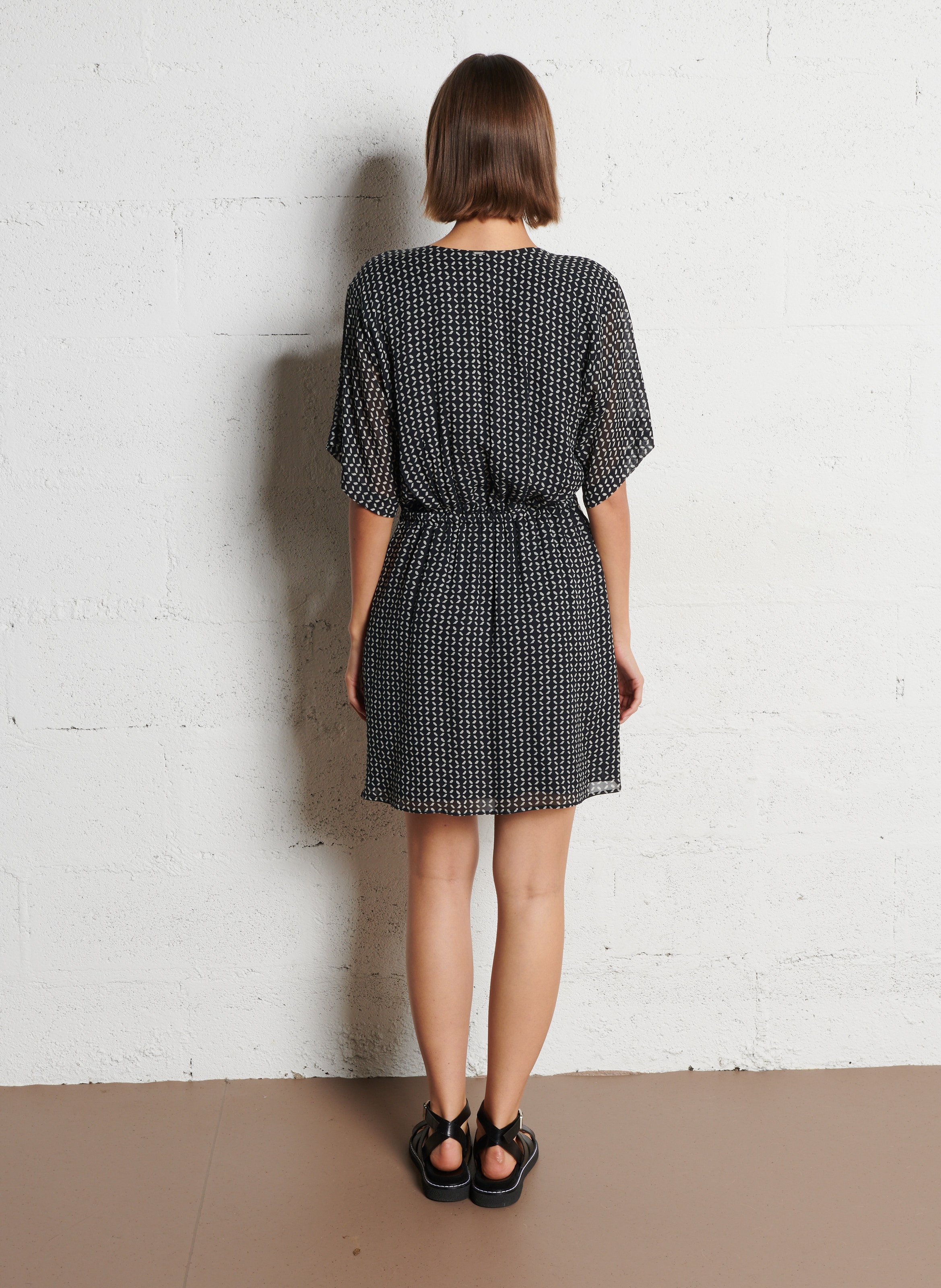 Bedrucktes Kleid IKKS Schwarz