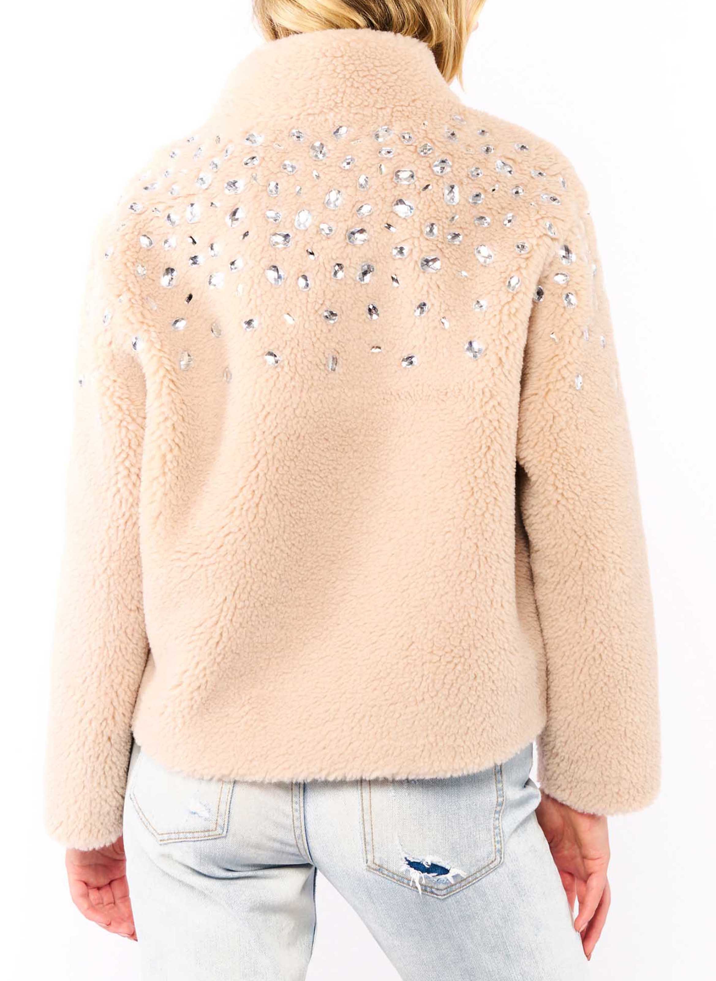 Straight high-neck jacket WILD White