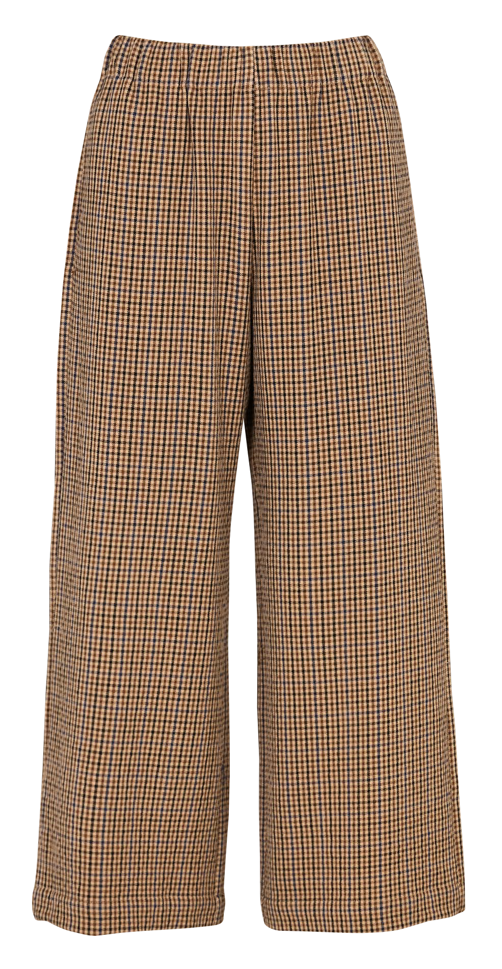 Pantalon large taille haute motif pied-de-poule NICE THINGS Beige