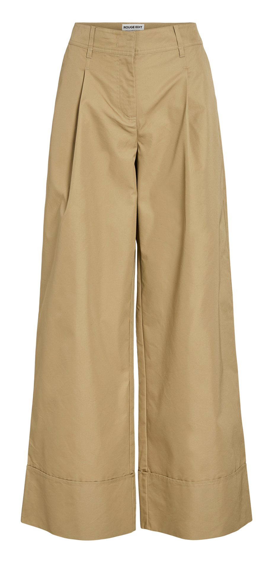 Wide pleated pants in blended cotton ROUGE EDIT Beige