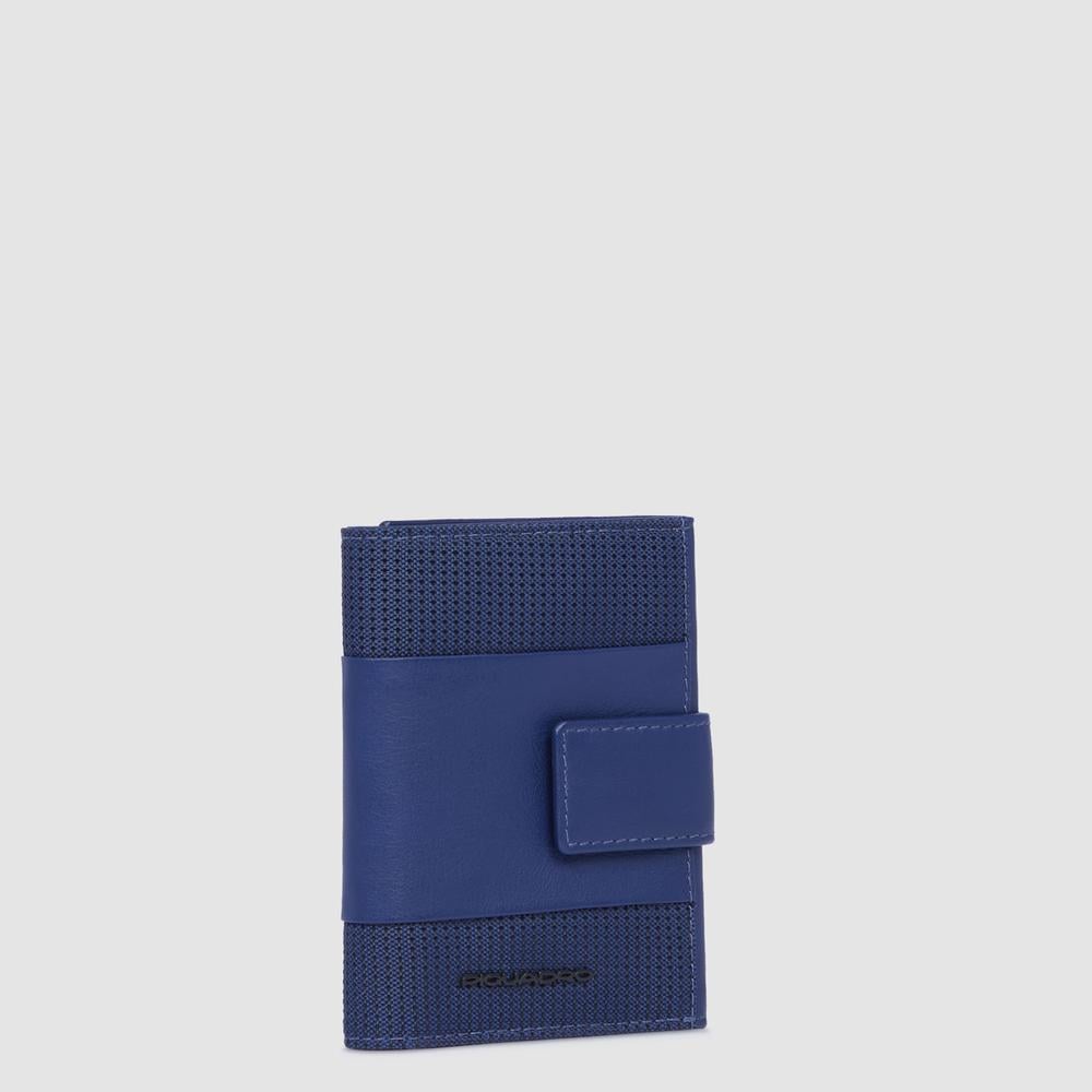 Portefeuille homme trifold à poche monnaie PIQUADRO Blue