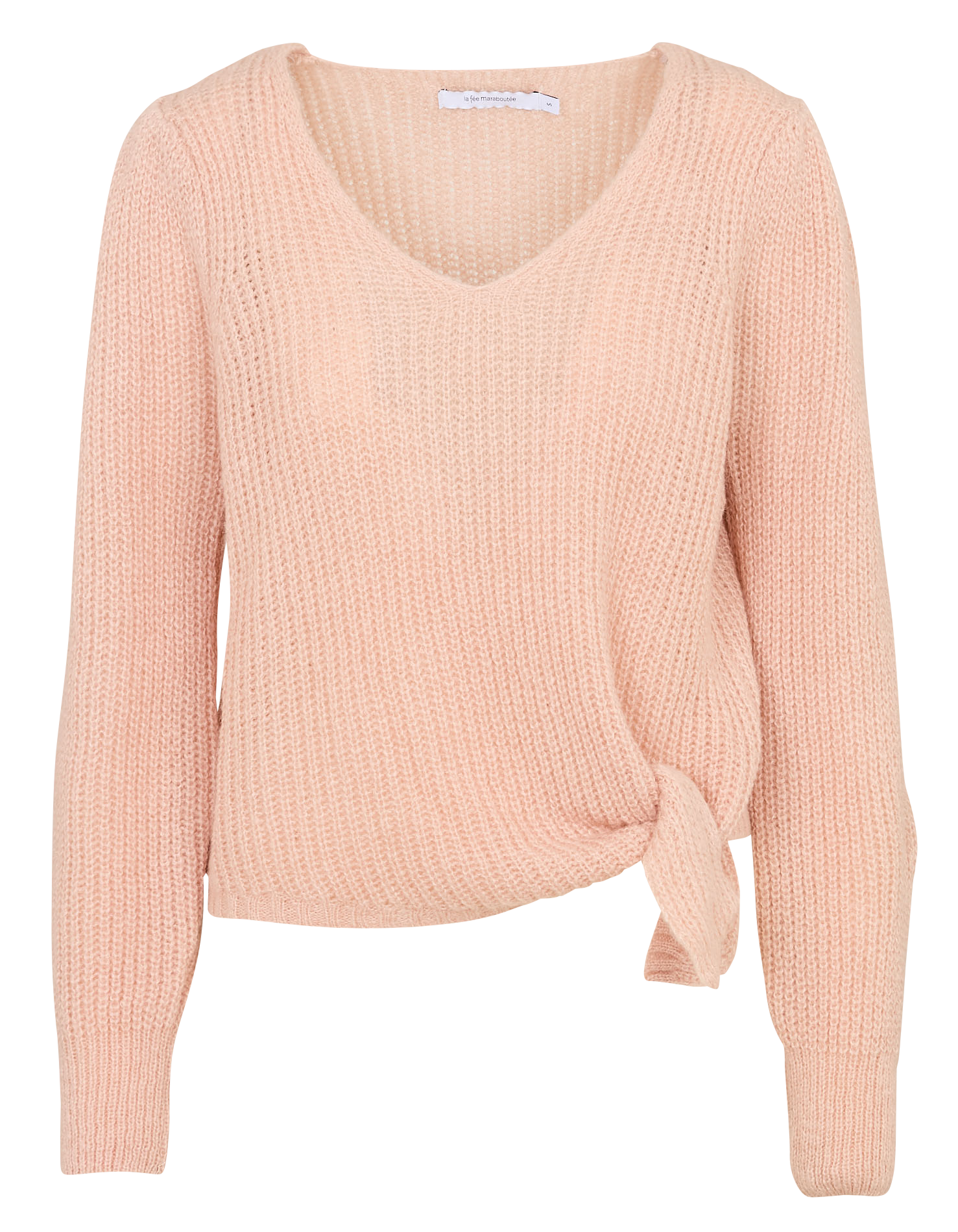 Eng anliegender Pullover mit langen Ärmeln und Schleifen-Detail LA FEE MARABOUTEE Rosa