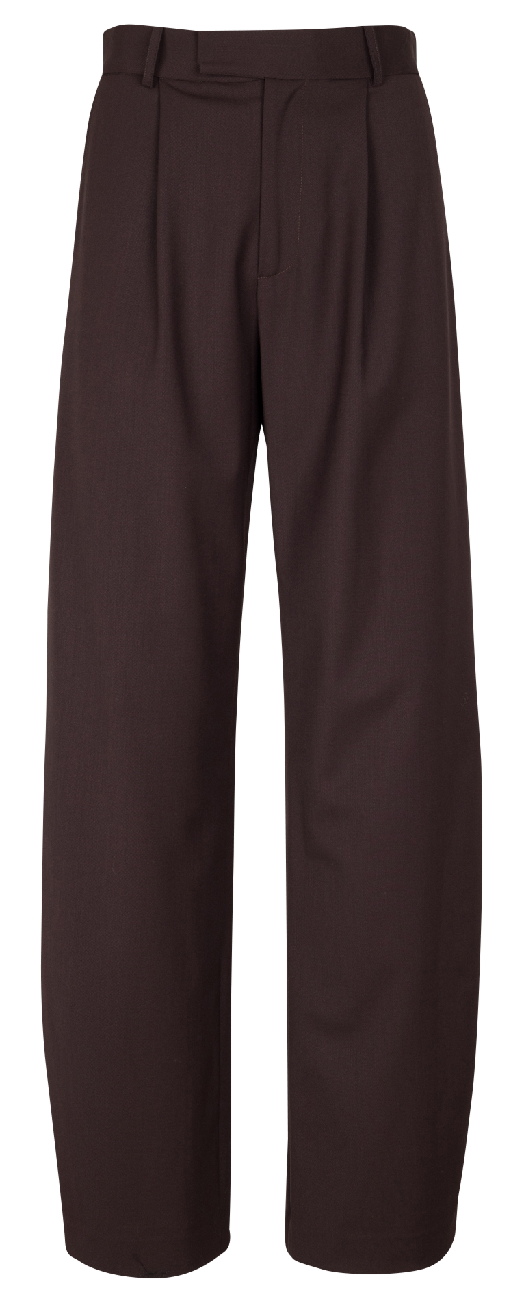 Pantalon large à pinces en laine mélangée MARGAUX LONNBERG Marron
