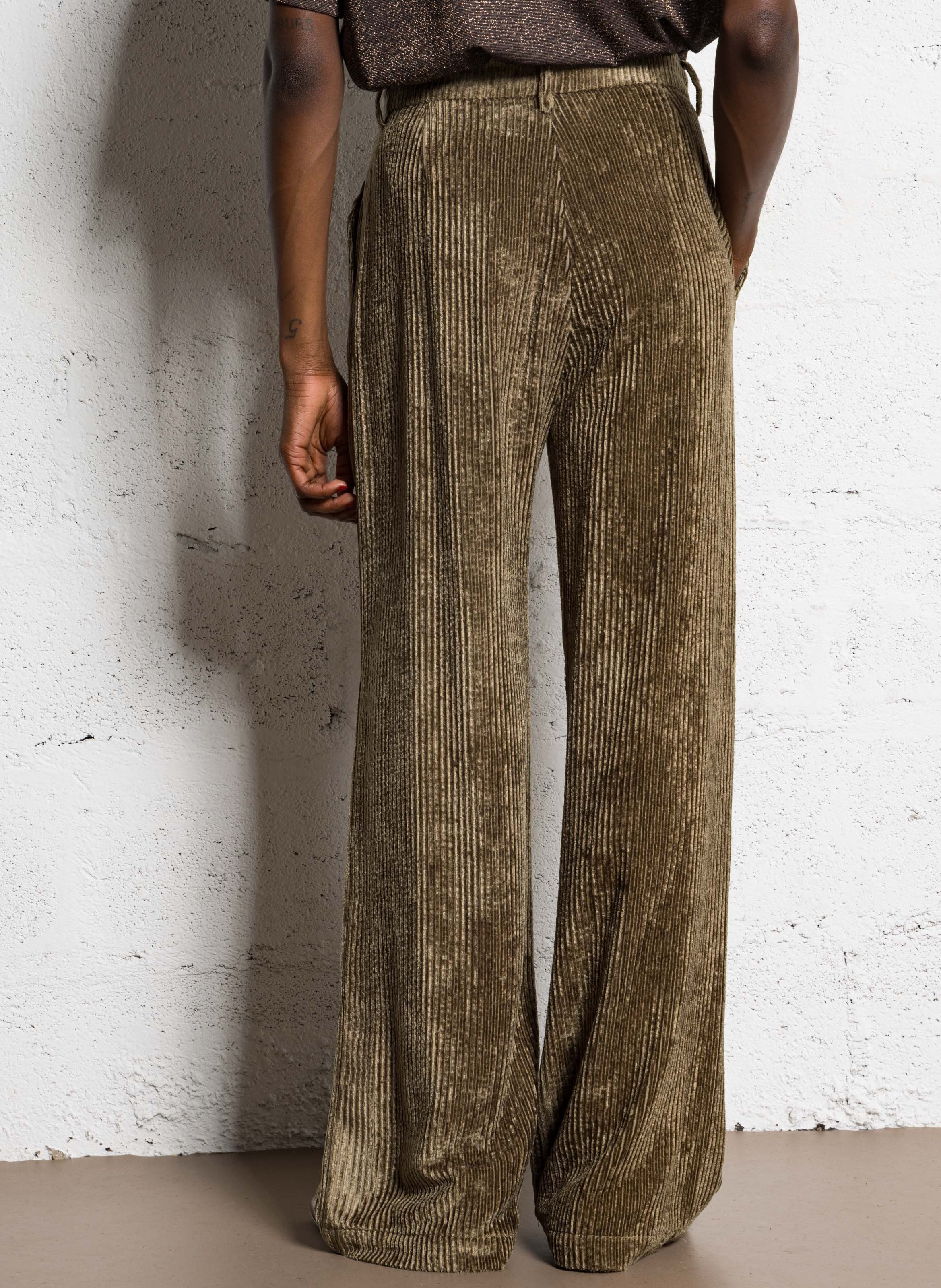 Corduroy cropped pants MOMONI Khaki