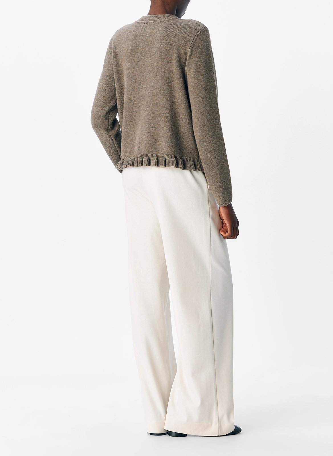 Round-neck cardigan OBJECT Brown