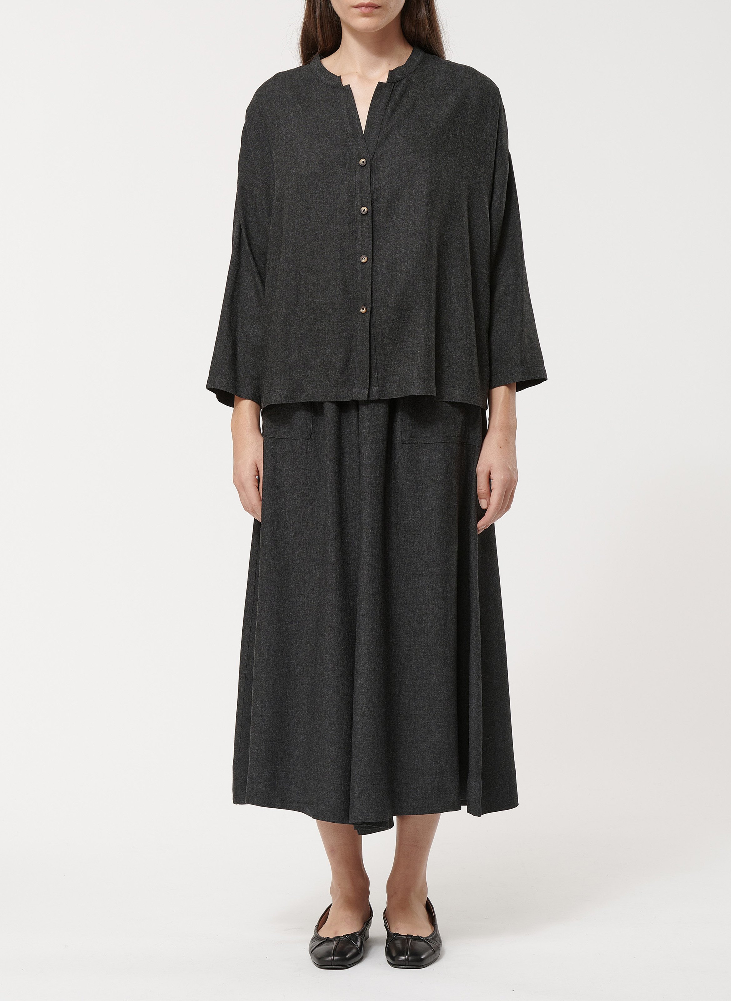 Pantalon jupe-culotte en flanelle HUMILITY Argent