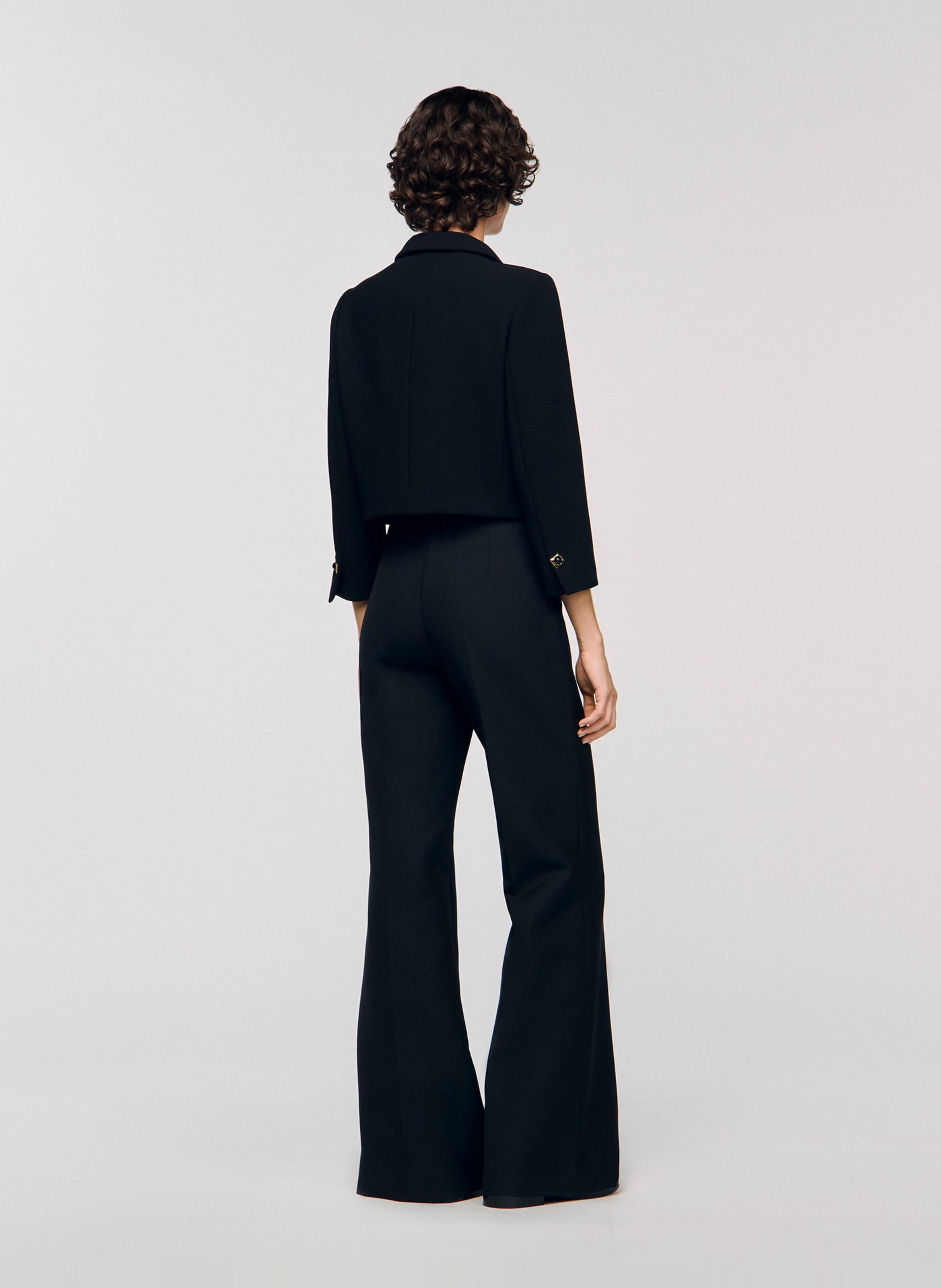 High-waisted flared pants SANDRO Black