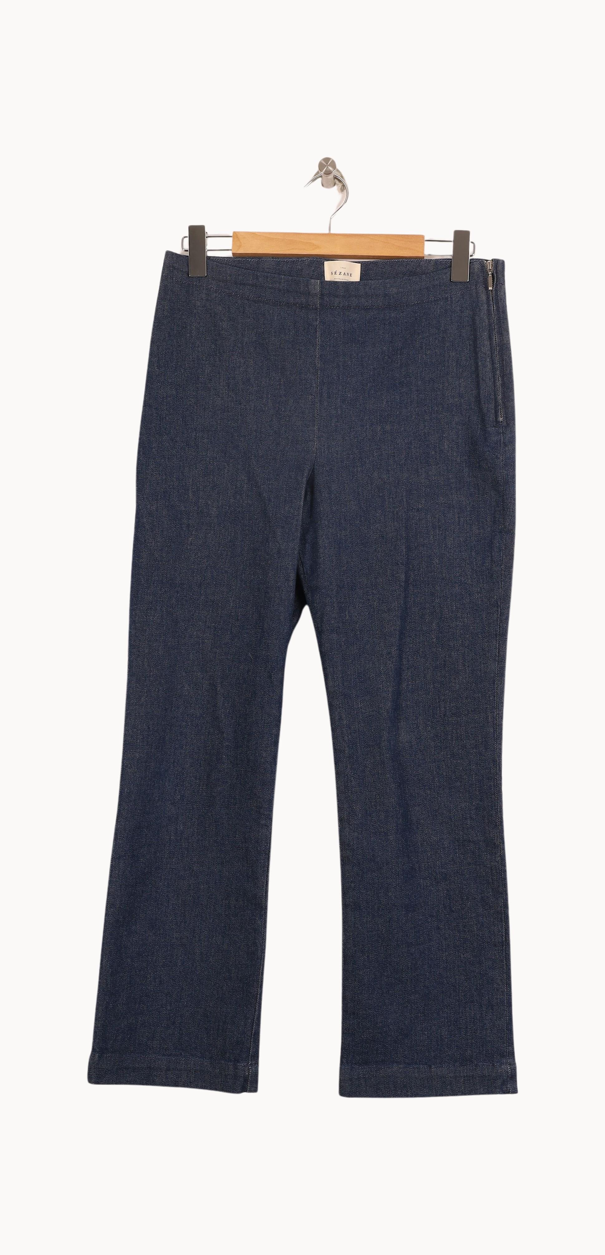 Cropped slim jeans with studs SEZANE - Seconde main Blue