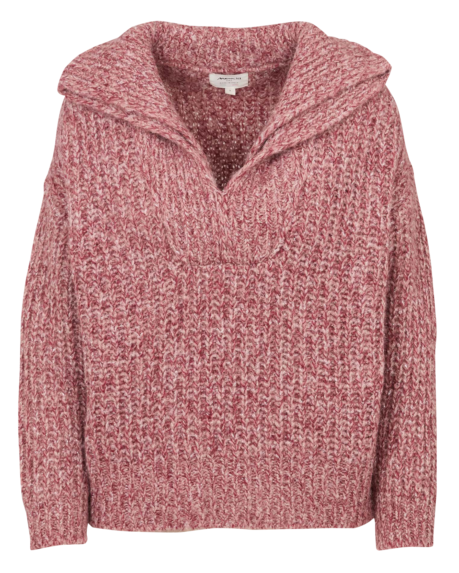 Pull droit col roulé en maille MAISON 123 Rose