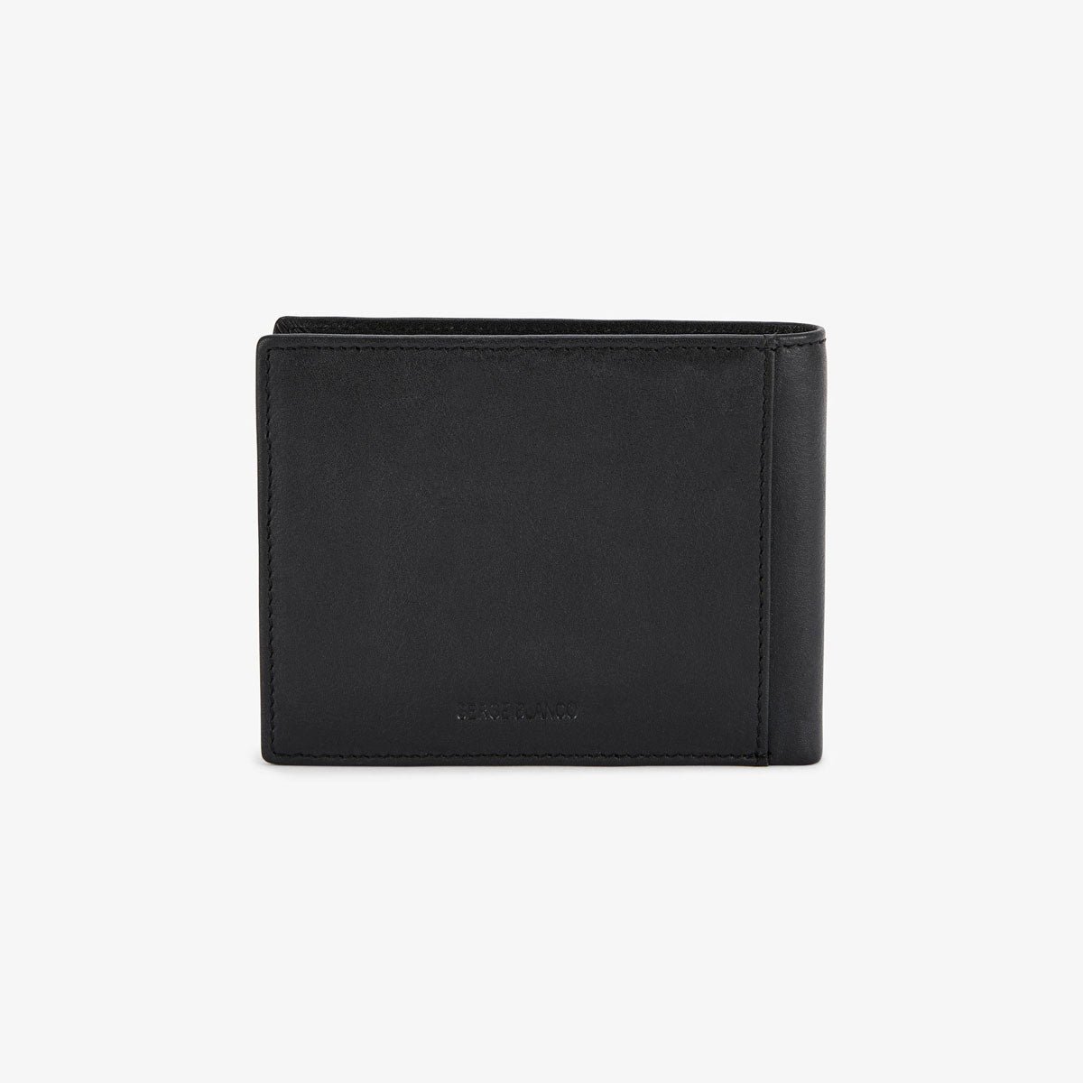 Leather flap wallet with embossed logo SERGE BLANCO Black
