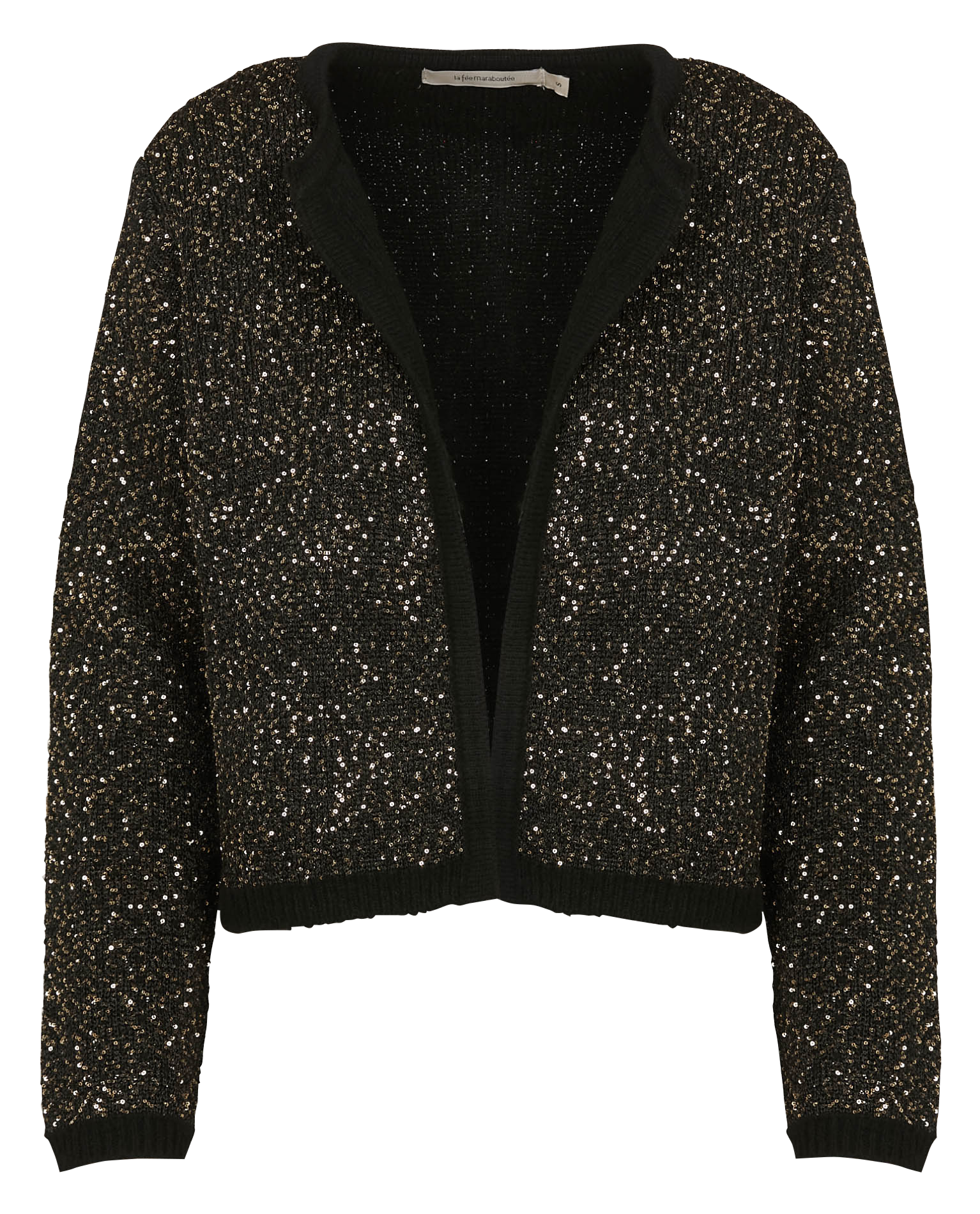 Rechte vest met pailletten LA FEE MARABOUTEE Zwart