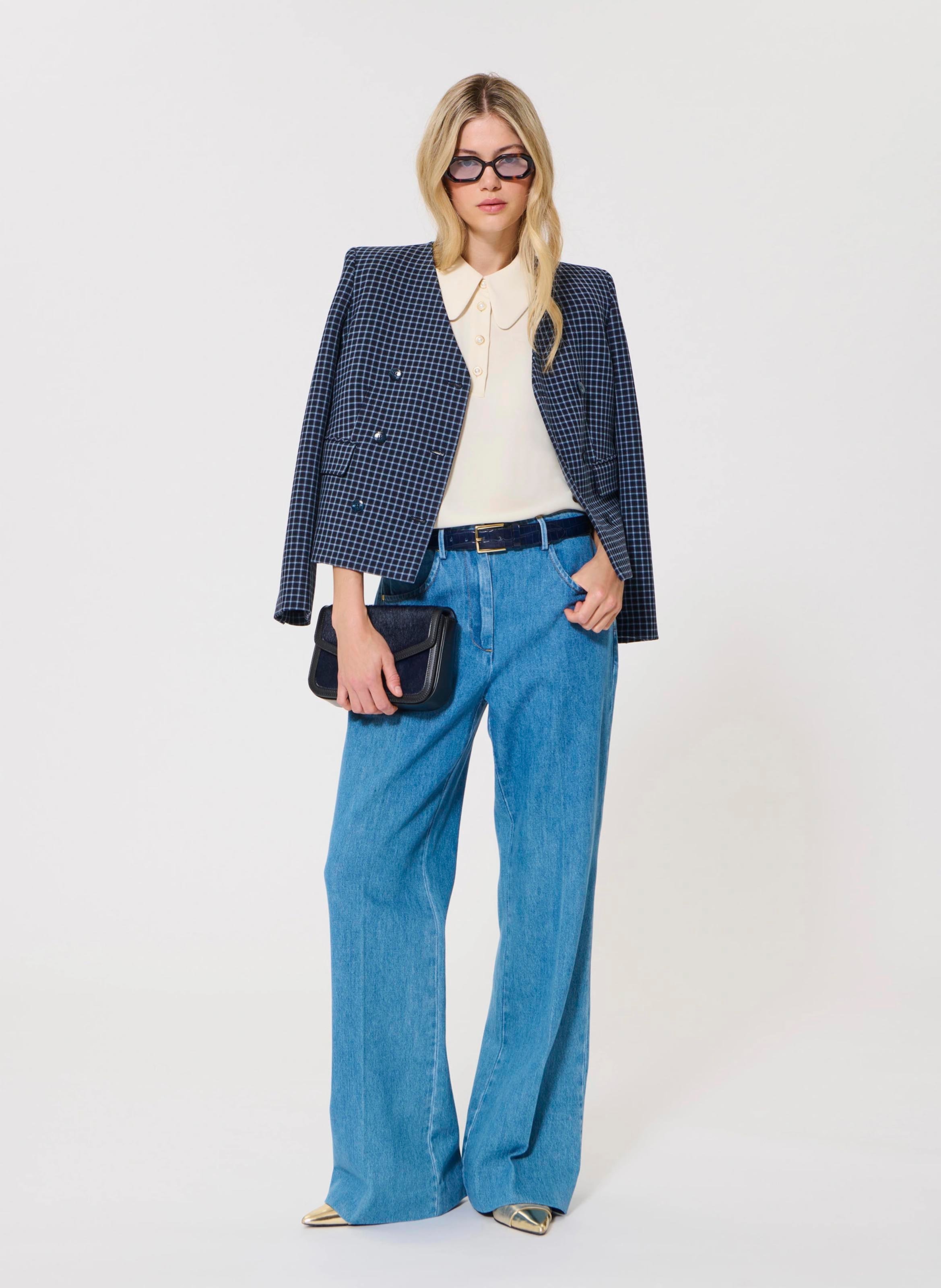 Wide-leg cotton jeans TARA JARMON Blue