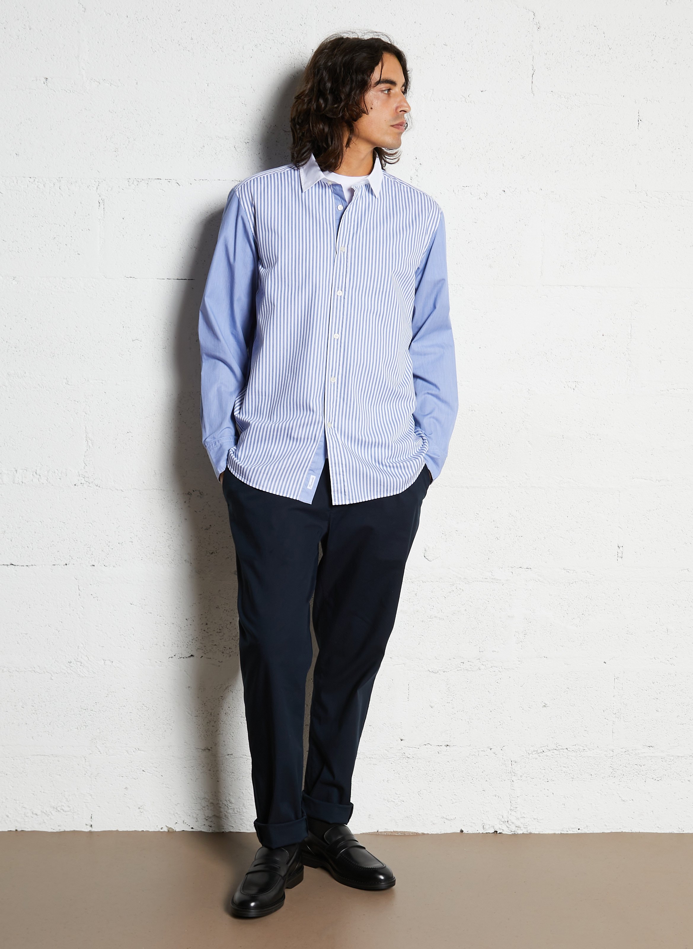 Straight cotton shirt FACONNABLE Blue