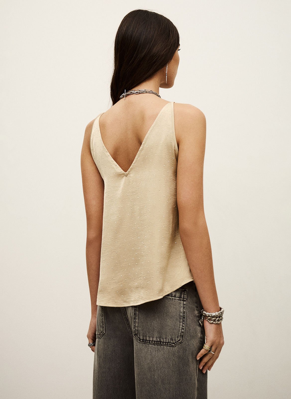 Recht topje met studs BA&SH Goudkleurig